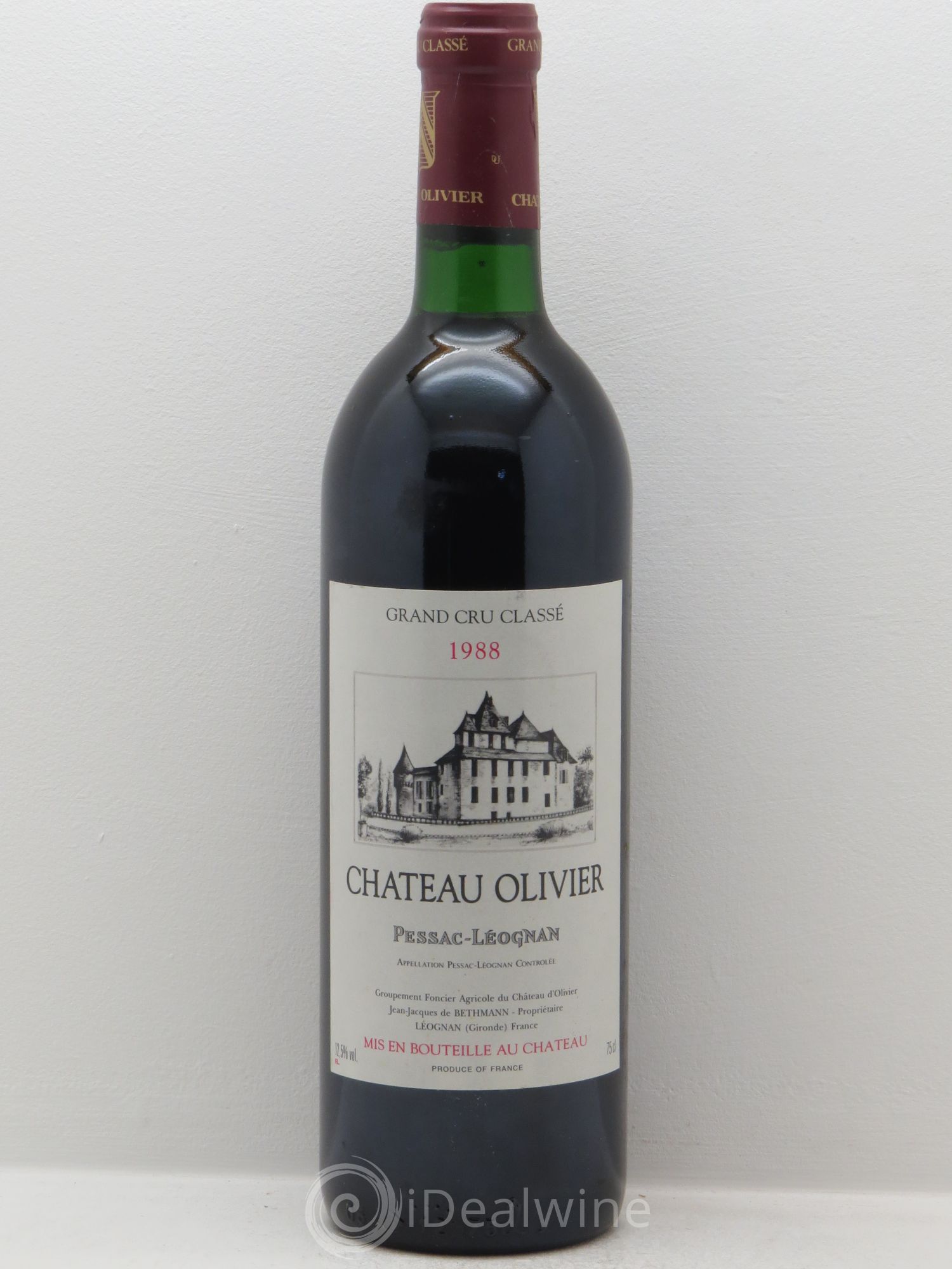 Château Olivier Cru Classé de Graves 1988 - Lot de 1 bouteille - 0
