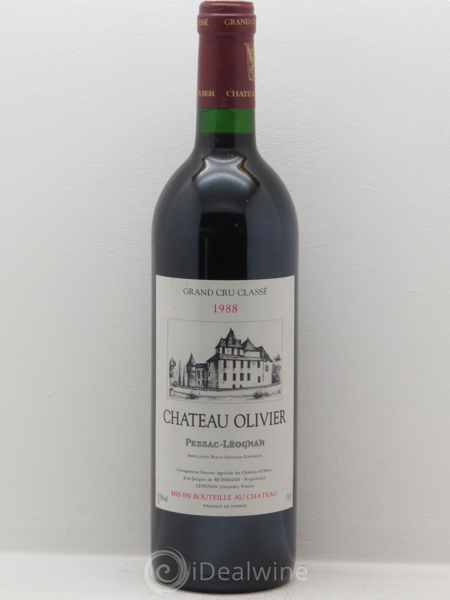 Château Olivier Cru Classé de Graves 1988 - Lot de 1 bouteille - 0