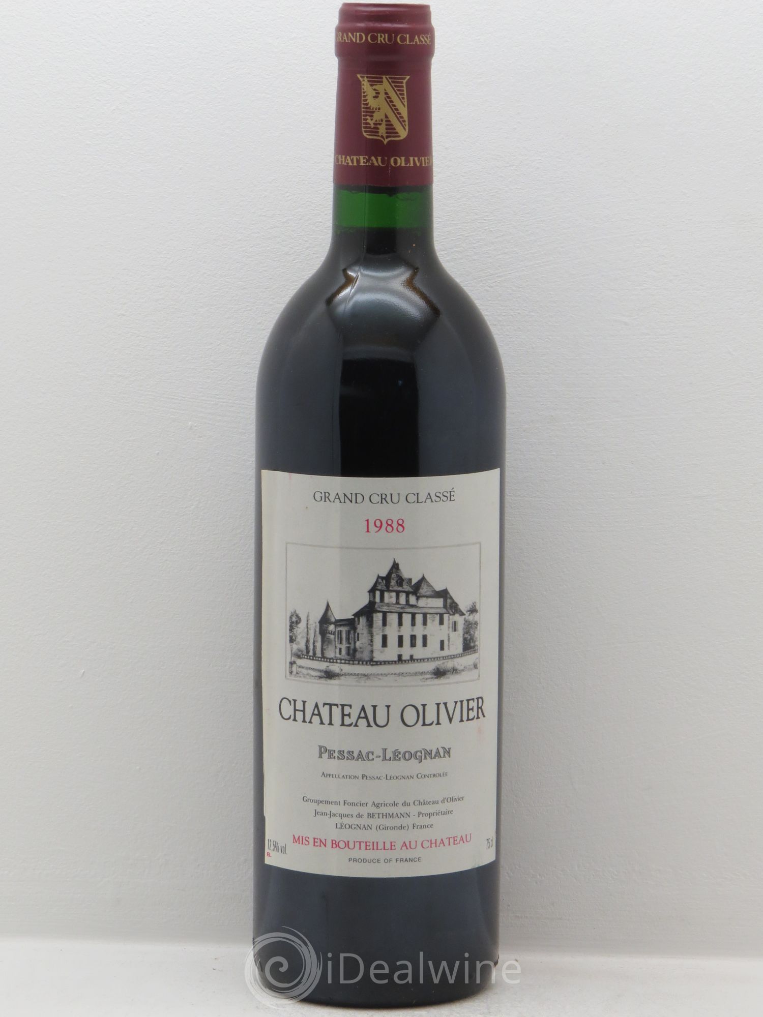 Château Olivier Cru Classé de Graves 1988 - Lot de 1 bouteille - 0