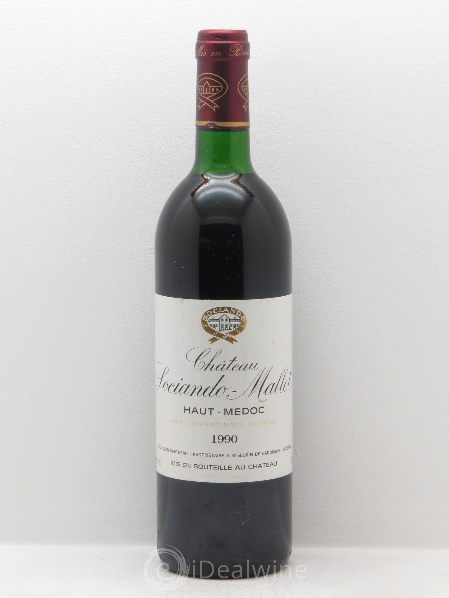 Château Sociando Mallet 1990 - Lot de 1 bouteille - 0