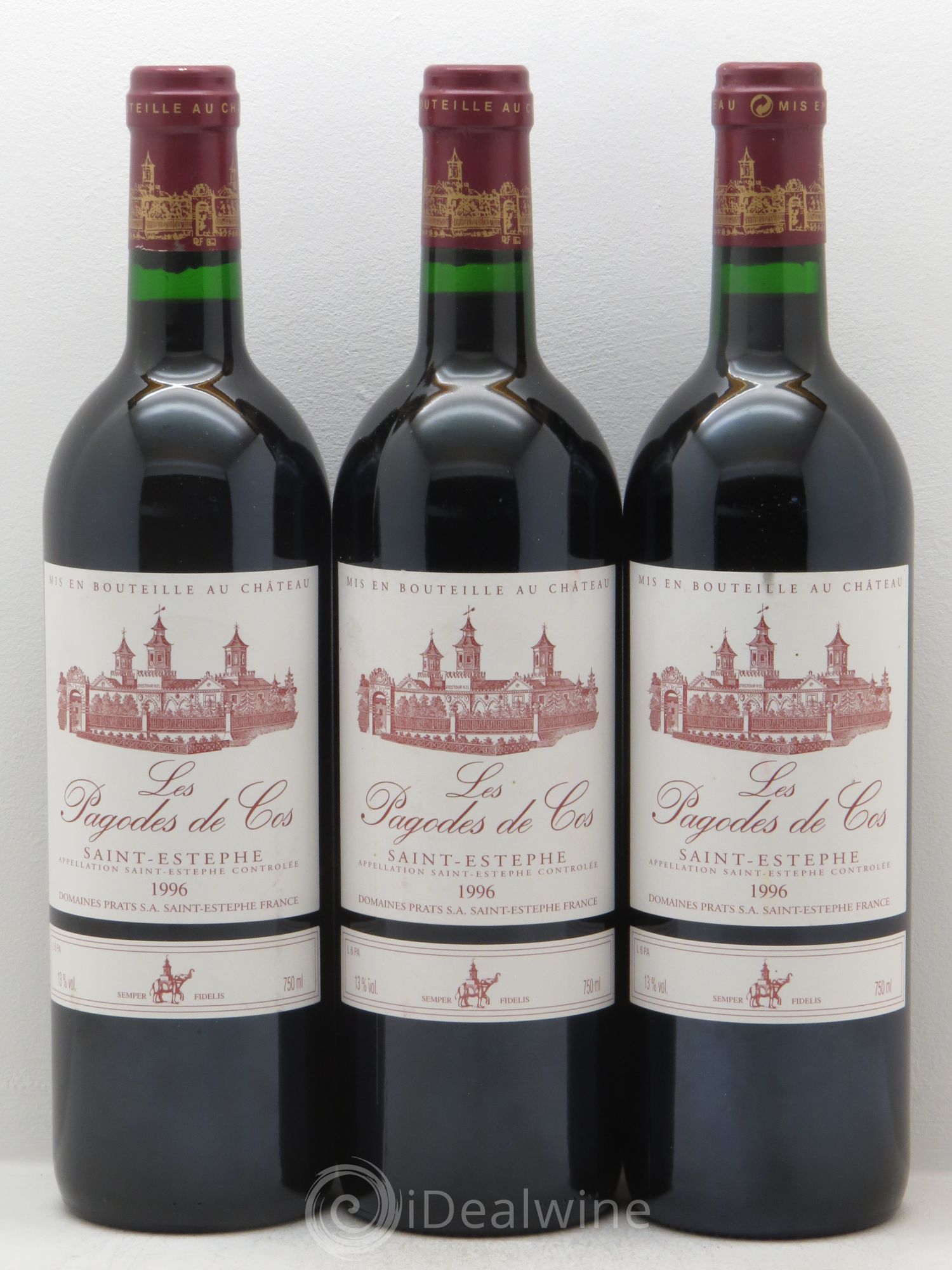 Les Pagodes de Cos Second Vin 1996 - Lot de 3 bouteilles - 0