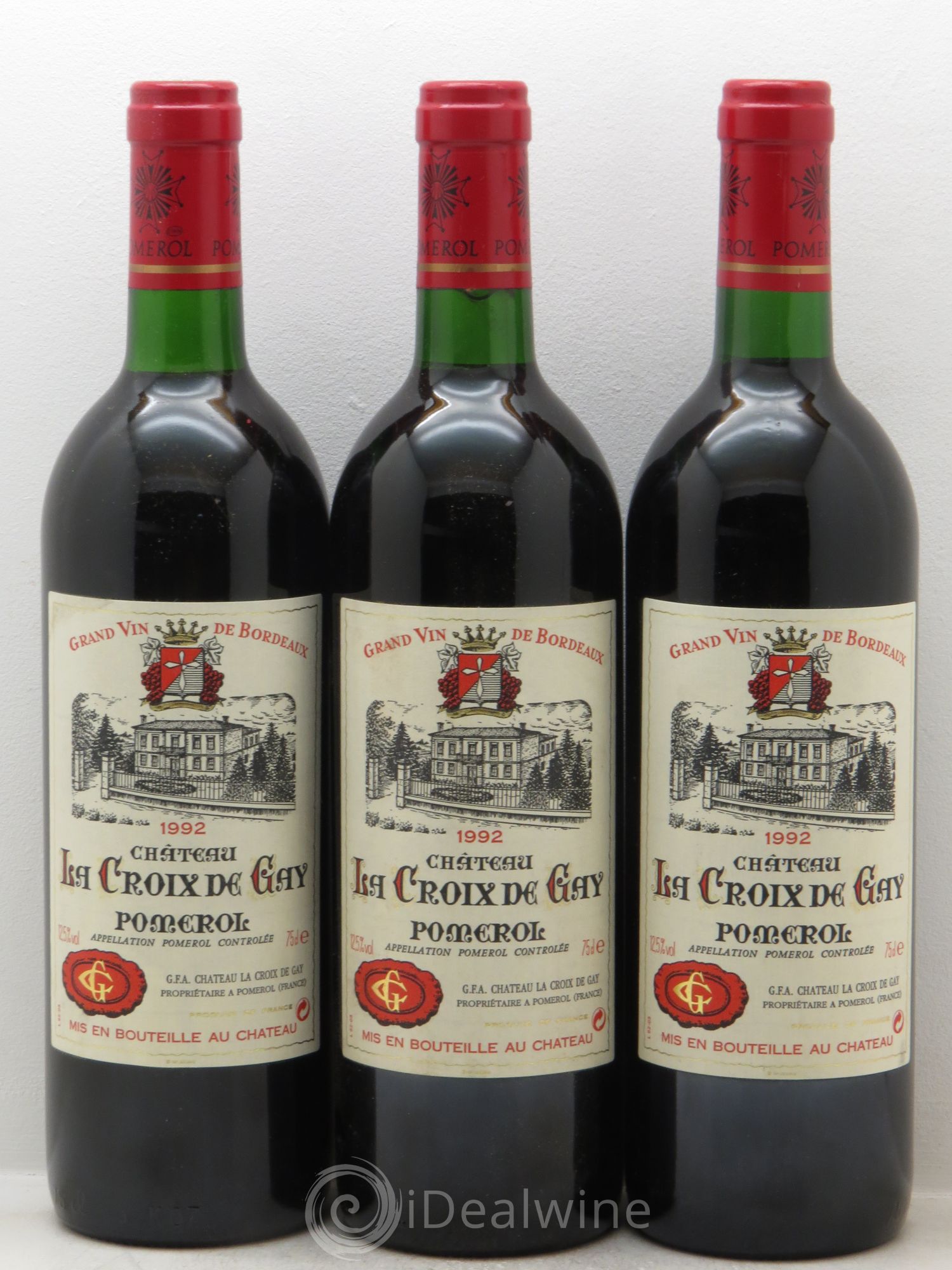 Château la Croix de Gay 1992 - Lot de 3 bouteilles - 0