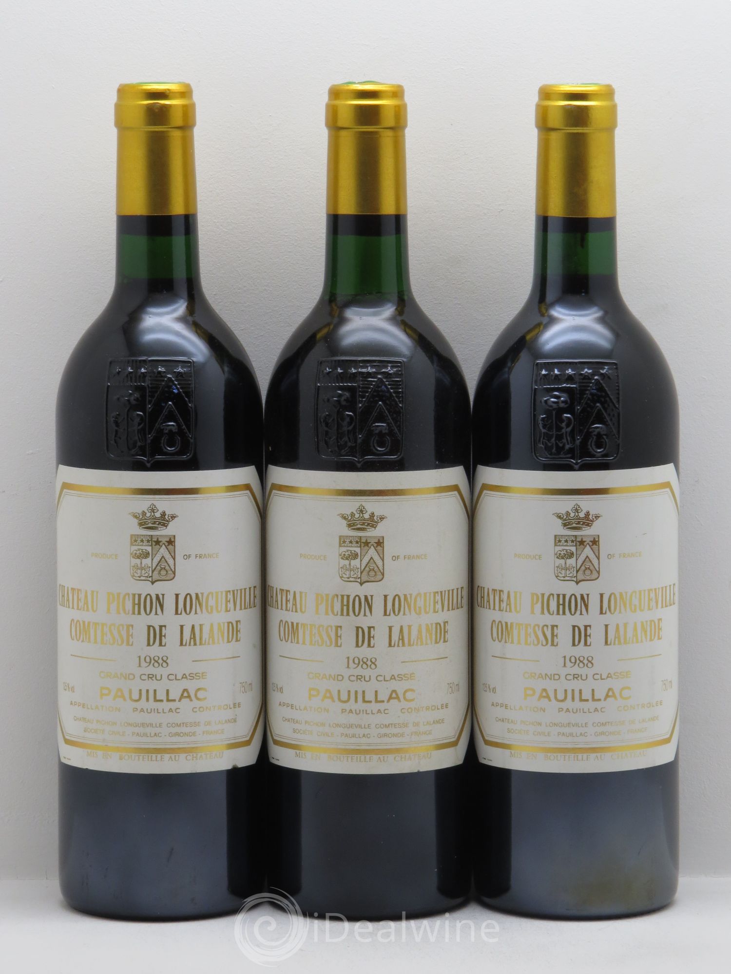 Château Pichon Longueville Comtesse de Lalande 2ème Grand Cru Classé 1988 - Lot de 3 bouteilles - 0