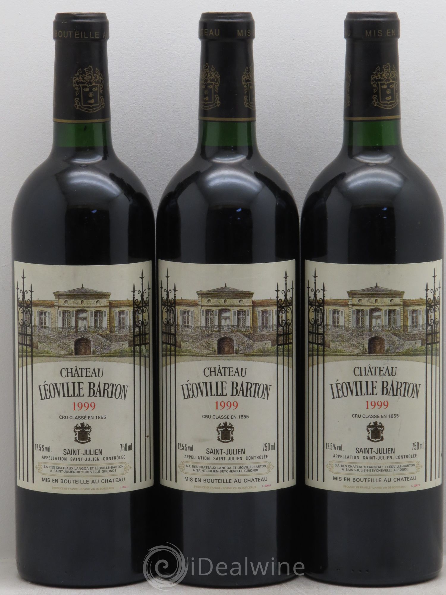 Château Léoville Barton 2ème Grand Cru Classé 1999 - Lot de 3 bouteilles - 0