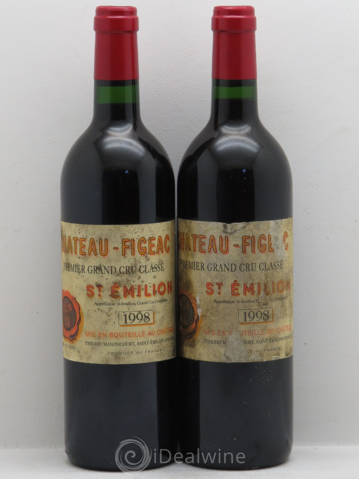 Château Figeac 1er Grand Cru Classé A 1998 - Lot de 2 bouteilles - 0