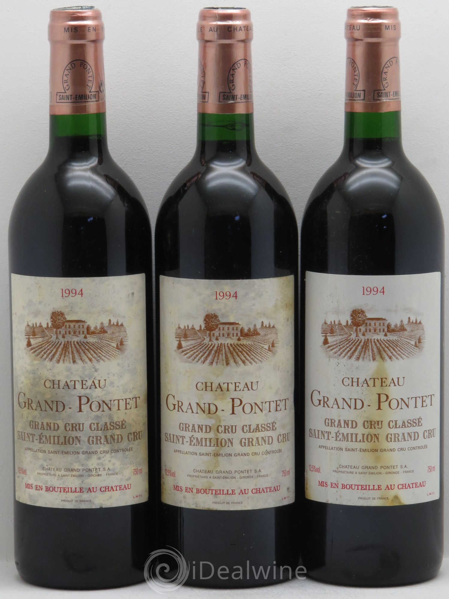 Château Grand Pontet Grand Cru Classé 1994 - Lot de 3 bouteilles - 0