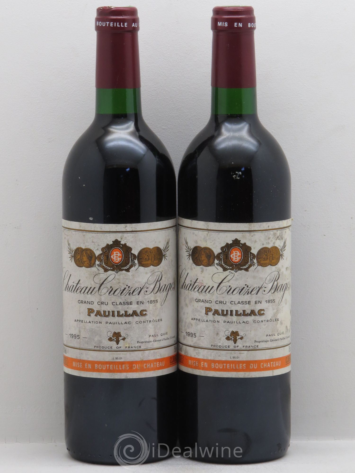 Château Croizet Bages 5ème Grand Cru Classé 1995 - Lot de 2 bouteilles - 0