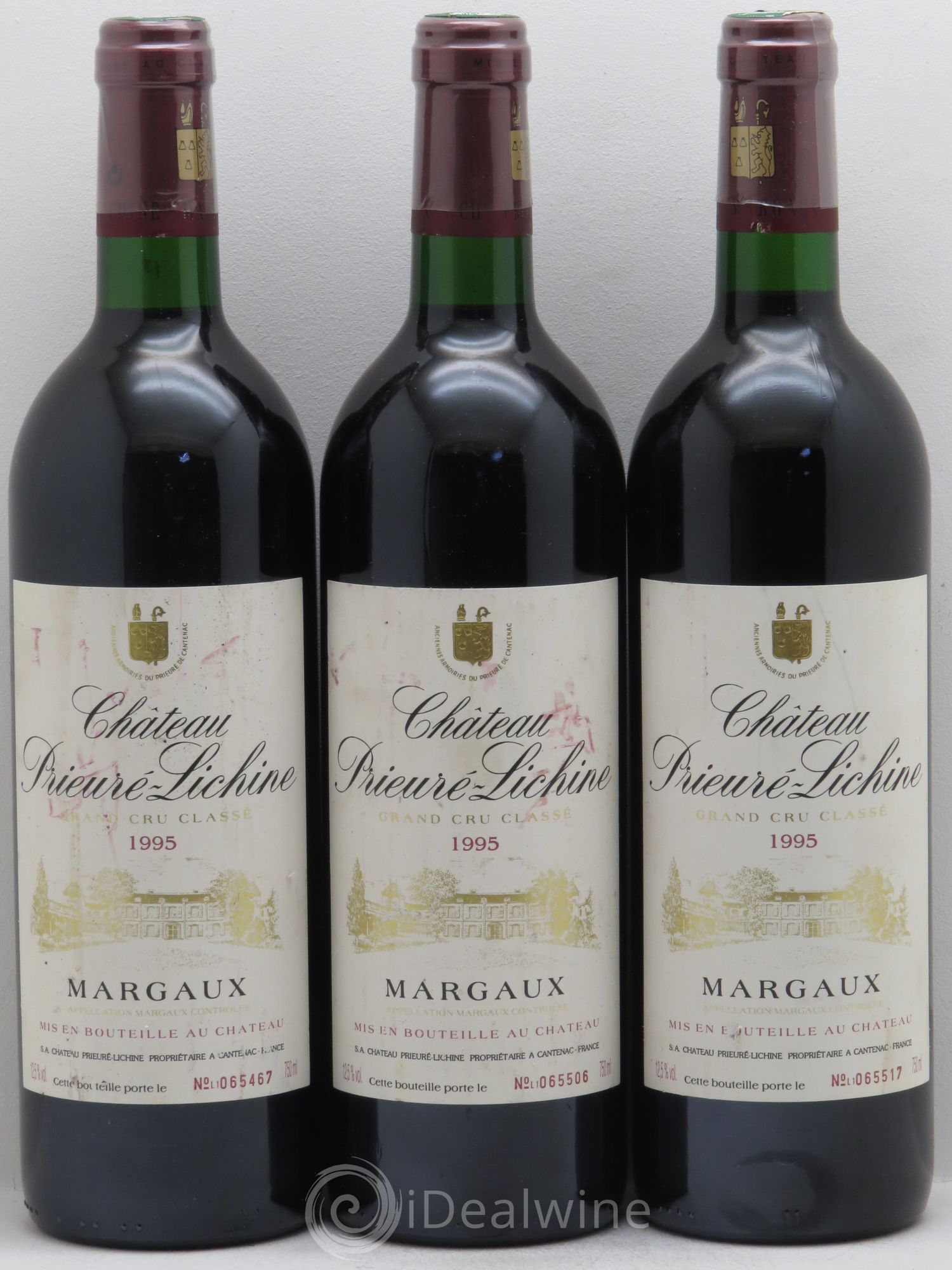 Château Prieuré Lichine 4ème Grand Cru Classé 1995 - Lot de 3 bouteilles - 0