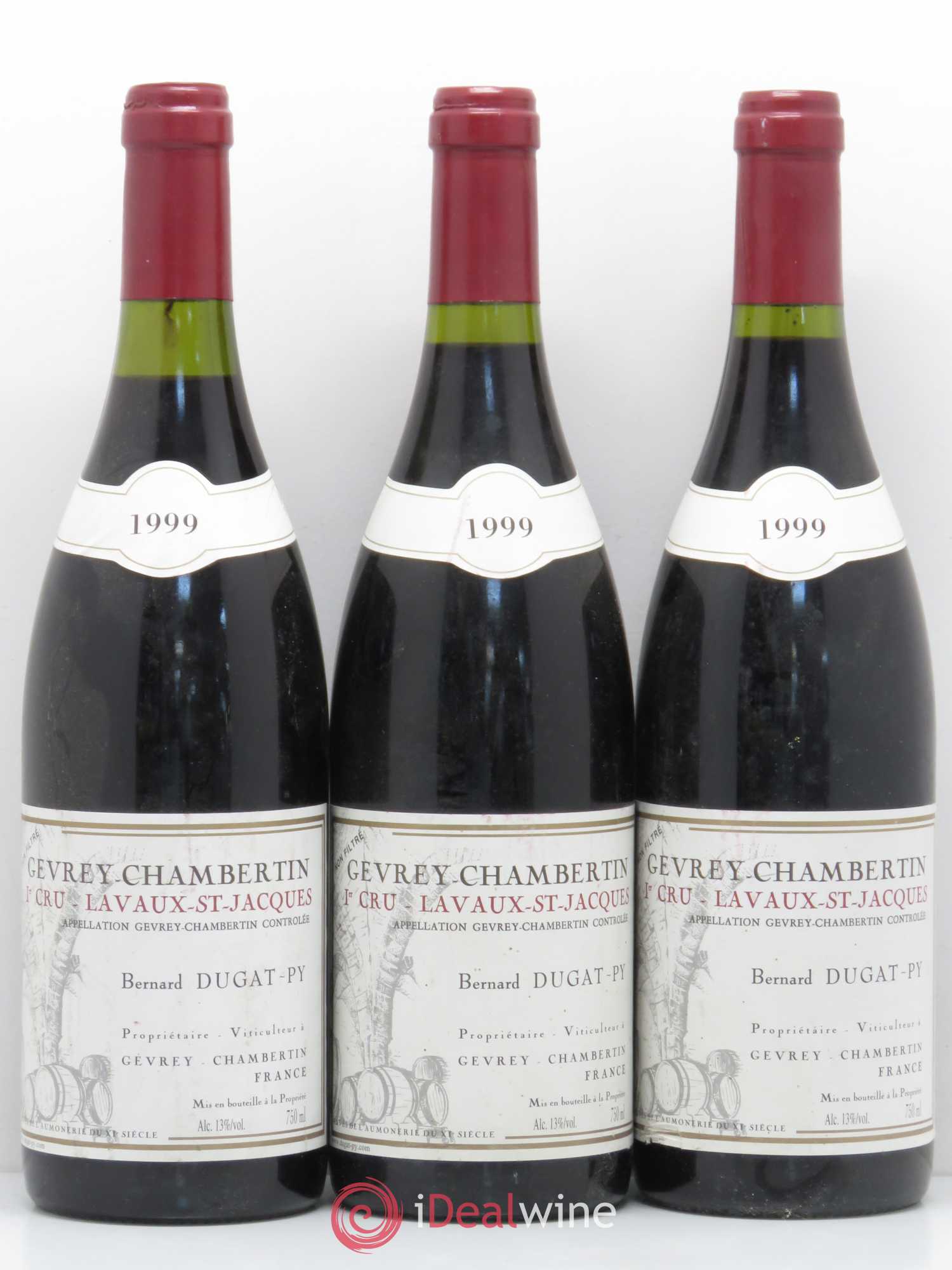 Gevrey-Chambertin 1er Cru Lavaux Saint Jacques Dugat-Py 1999 - Lot de 3 bouteilles - 0
