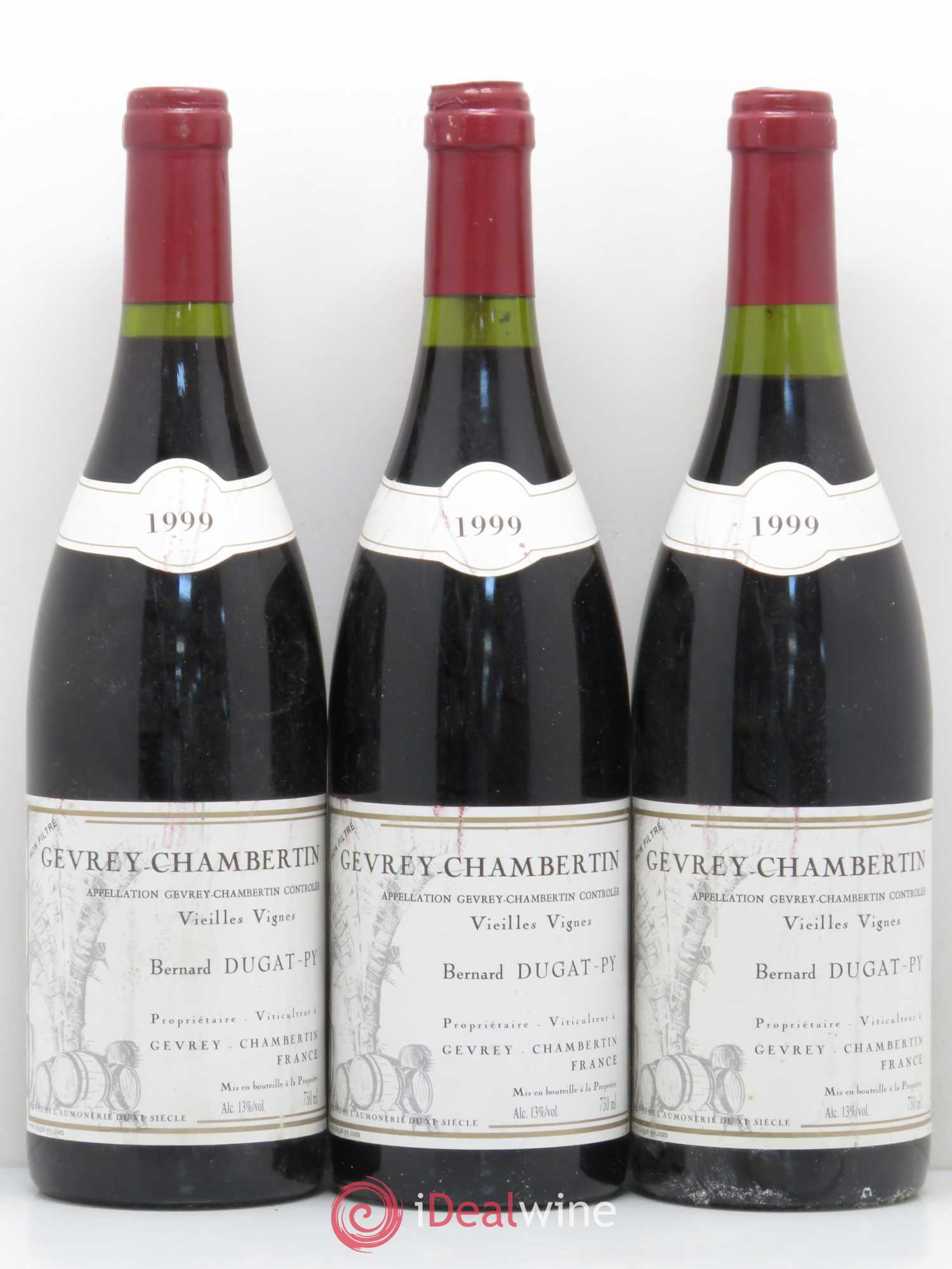 Gevrey-Chambertin Vieilles Vignes Dugat-Py 1999 - Lot de 3 bouteilles - 0