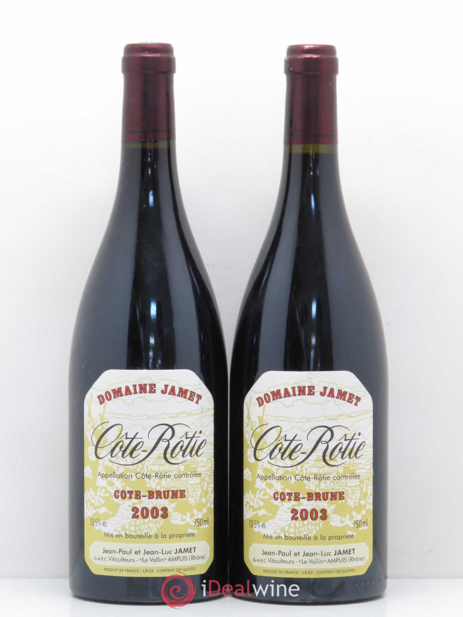 Côte-Rôtie Côte Brune Jamet (Domaine) 2003 - Lot de 2 bouteilles - 0