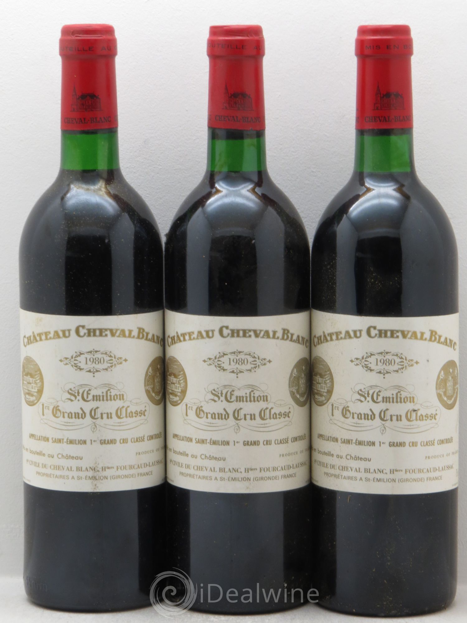 Château Cheval Blanc 1er Grand Cru Classé A 1980 - Lot de 3 bouteilles - 0