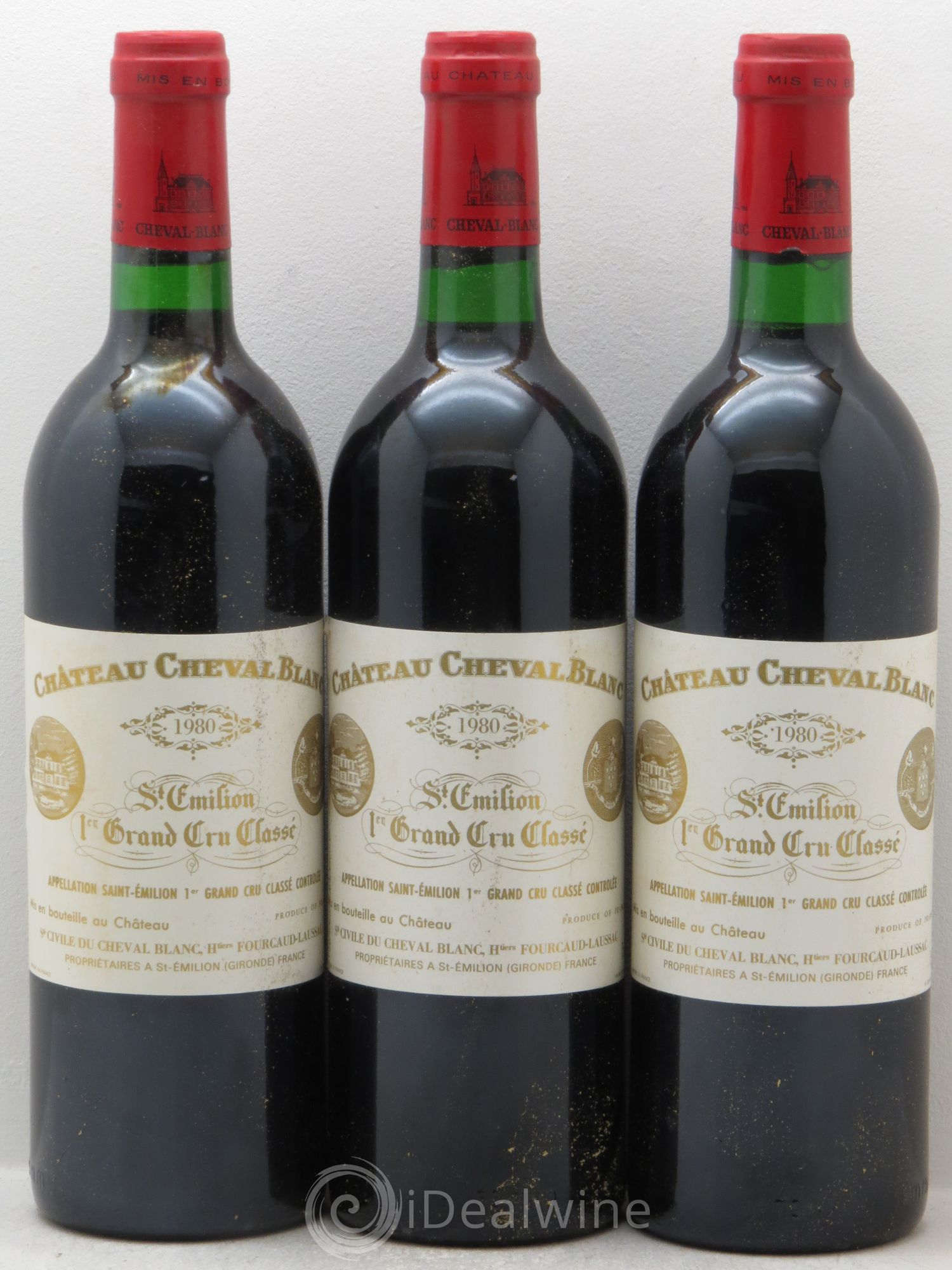 Château Cheval Blanc 1er Grand Cru Classé A 1980 - Lot de 3 bouteilles - 0