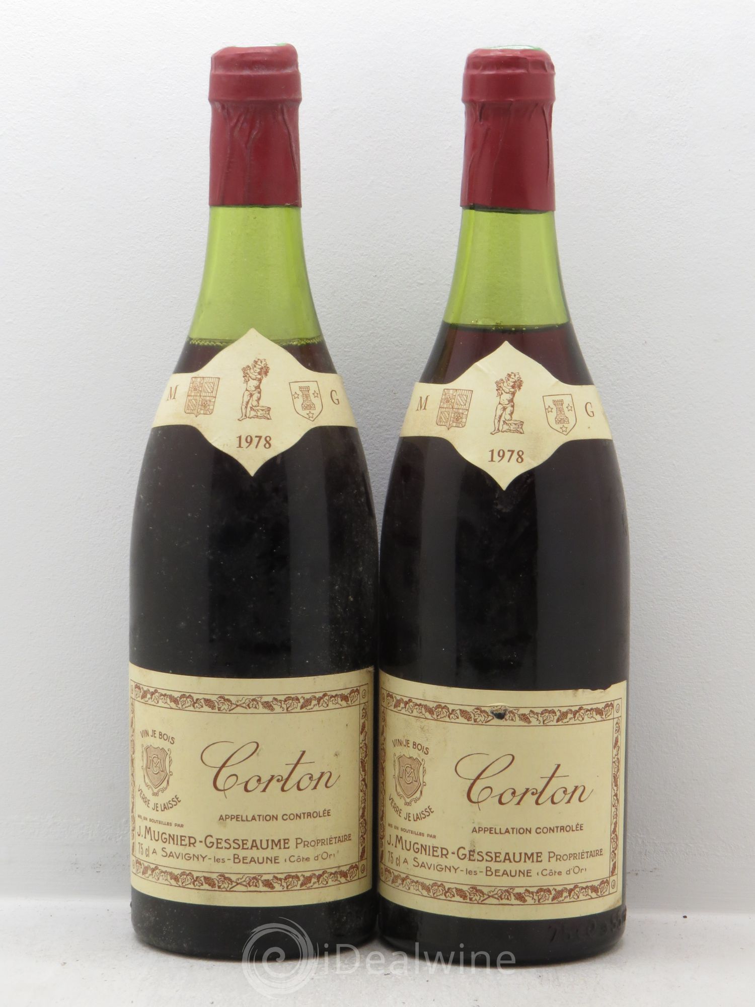 Corton Grand Cru Mugnier Gesseaume 1978 - Posten von 2 Flaschen - 0