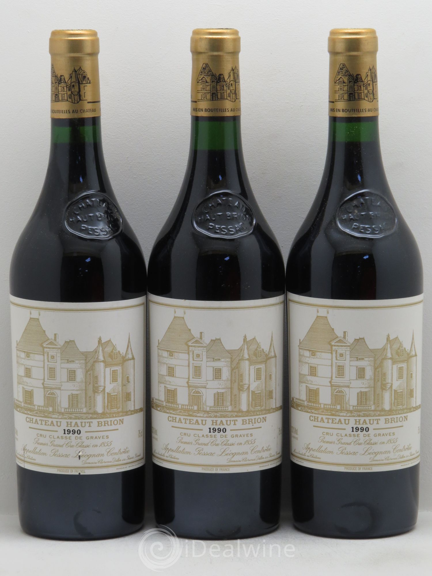 Château Haut Brion 1er Grand Cru Classé 1990 - Lot de 3 bouteilles - 0