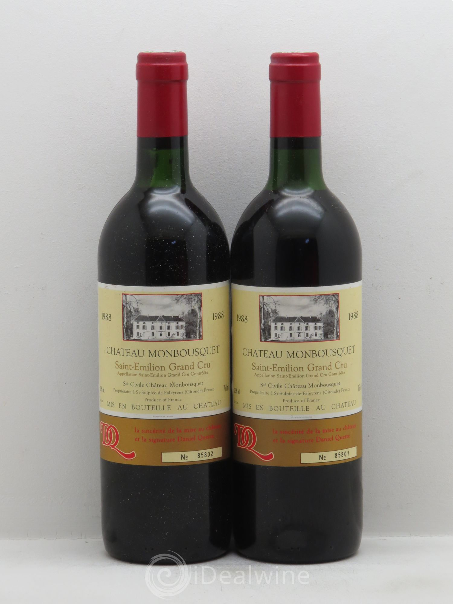 Château Monbousquet Grand Cru Classé 1988 - Lot de 2 bouteilles - 0