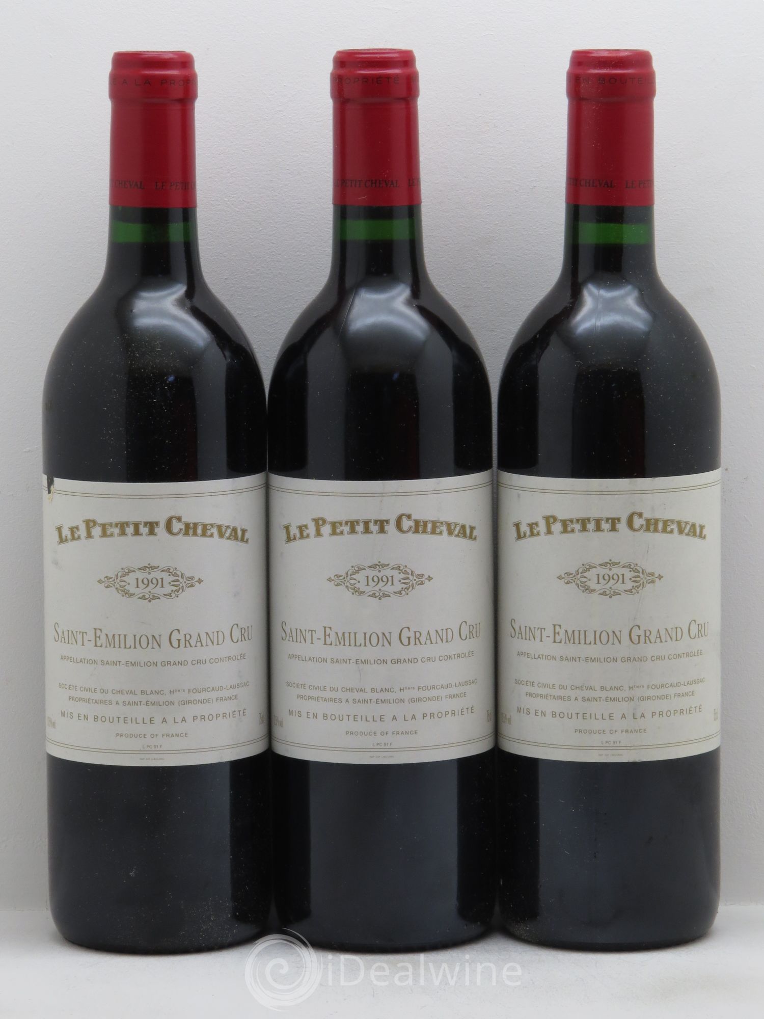 Le Petit Cheval Second Vin 1991 - Lot de 3 bouteilles - 0