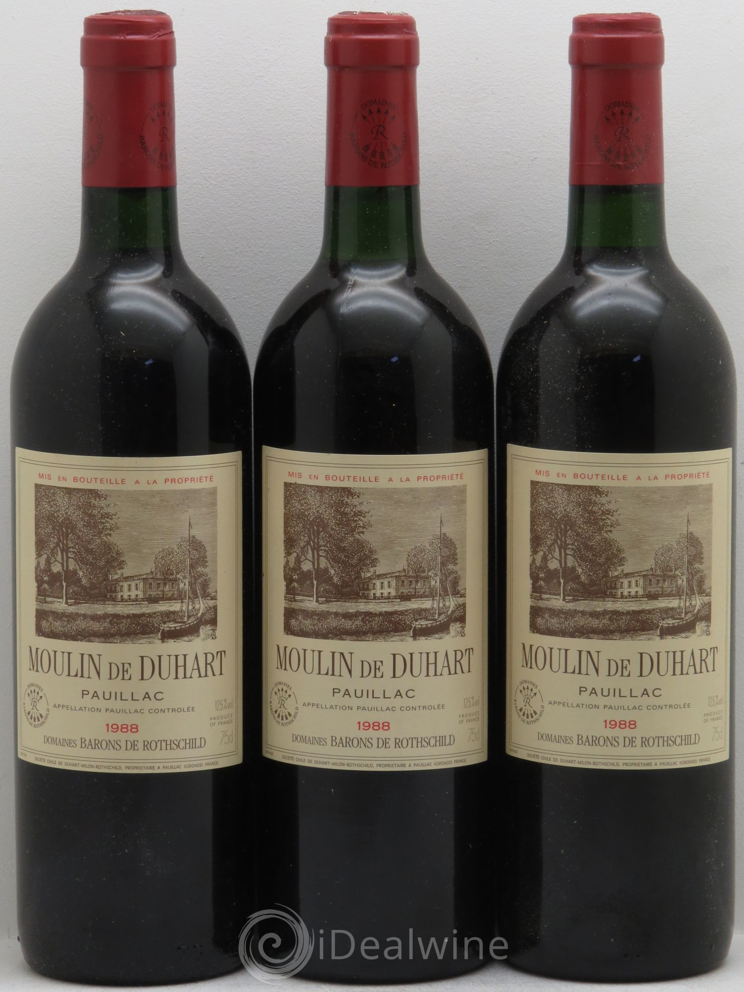 Pauillac Moulin de Duhart 1988 - Posten von 3 Flaschen - 0
