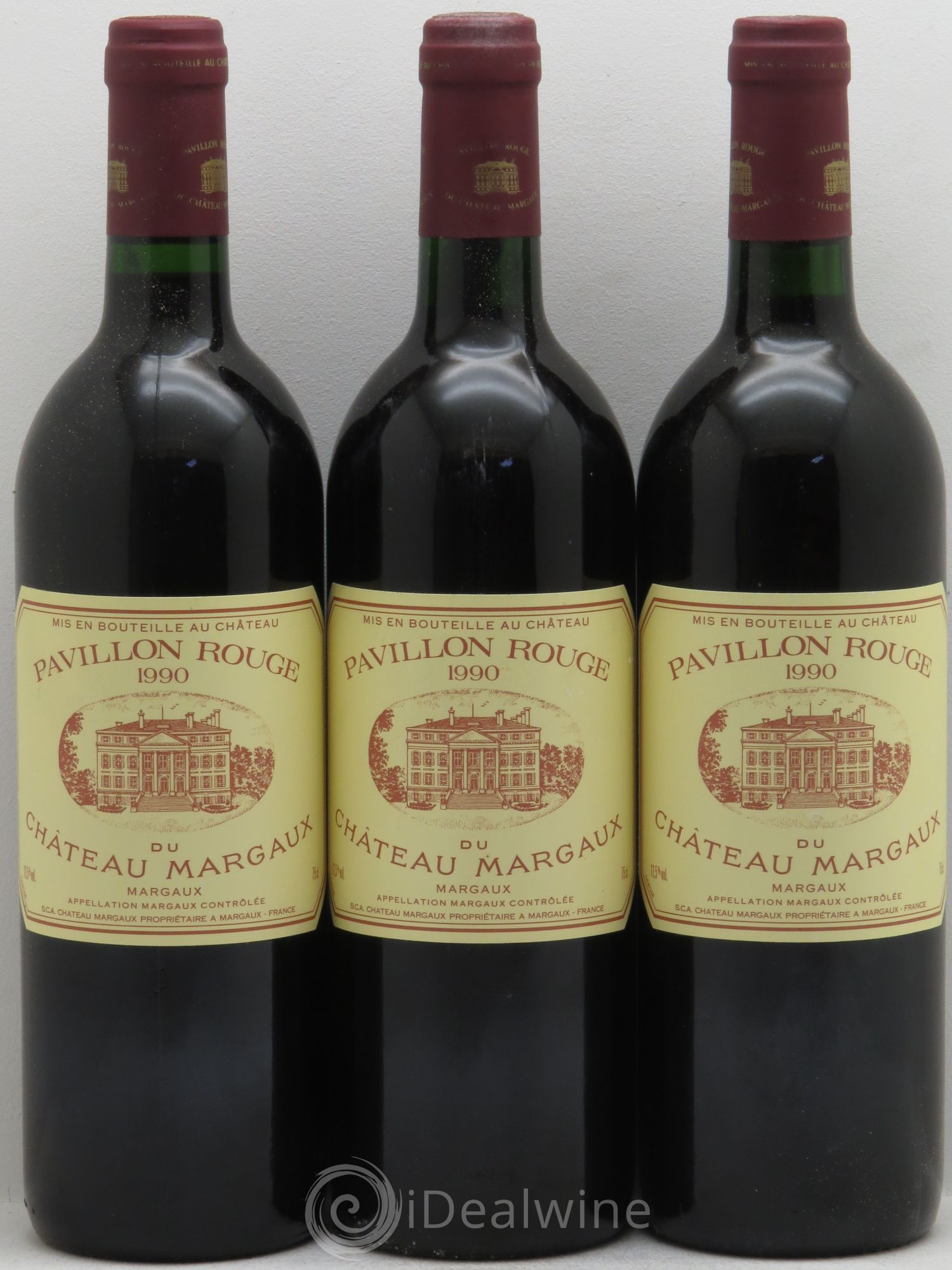 Pavillon Rouge du Château Margaux Second Vin 1990 - Lot de 3 bouteilles - 0