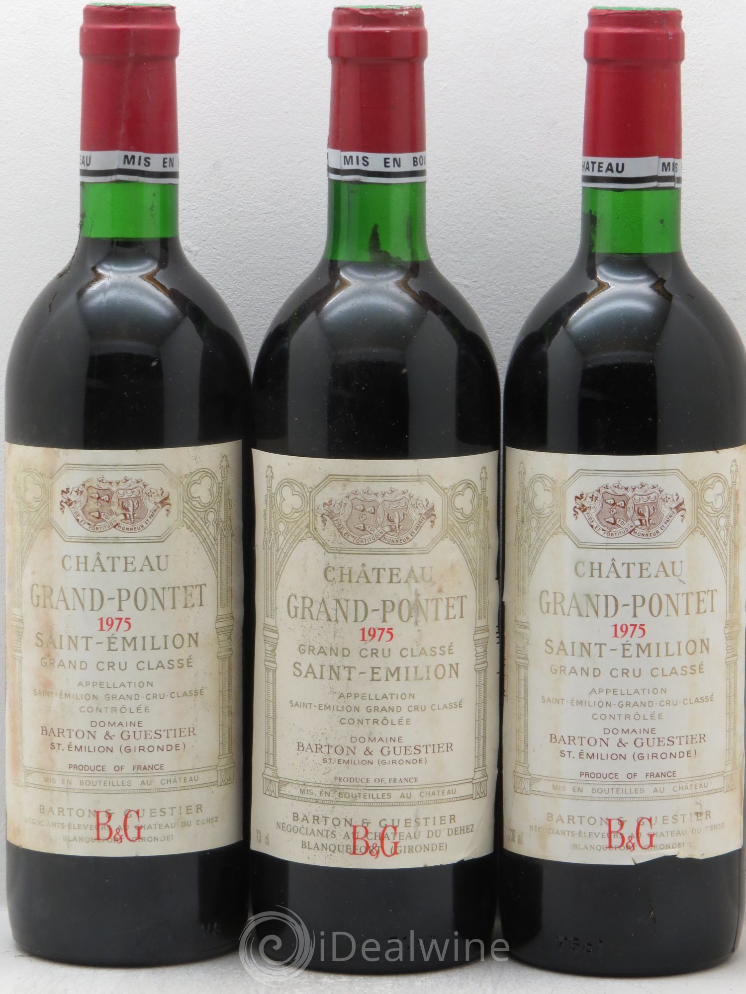 Château Grand Pontet Grand Cru Classé 1975 - Lot de 3 bouteilles - 0