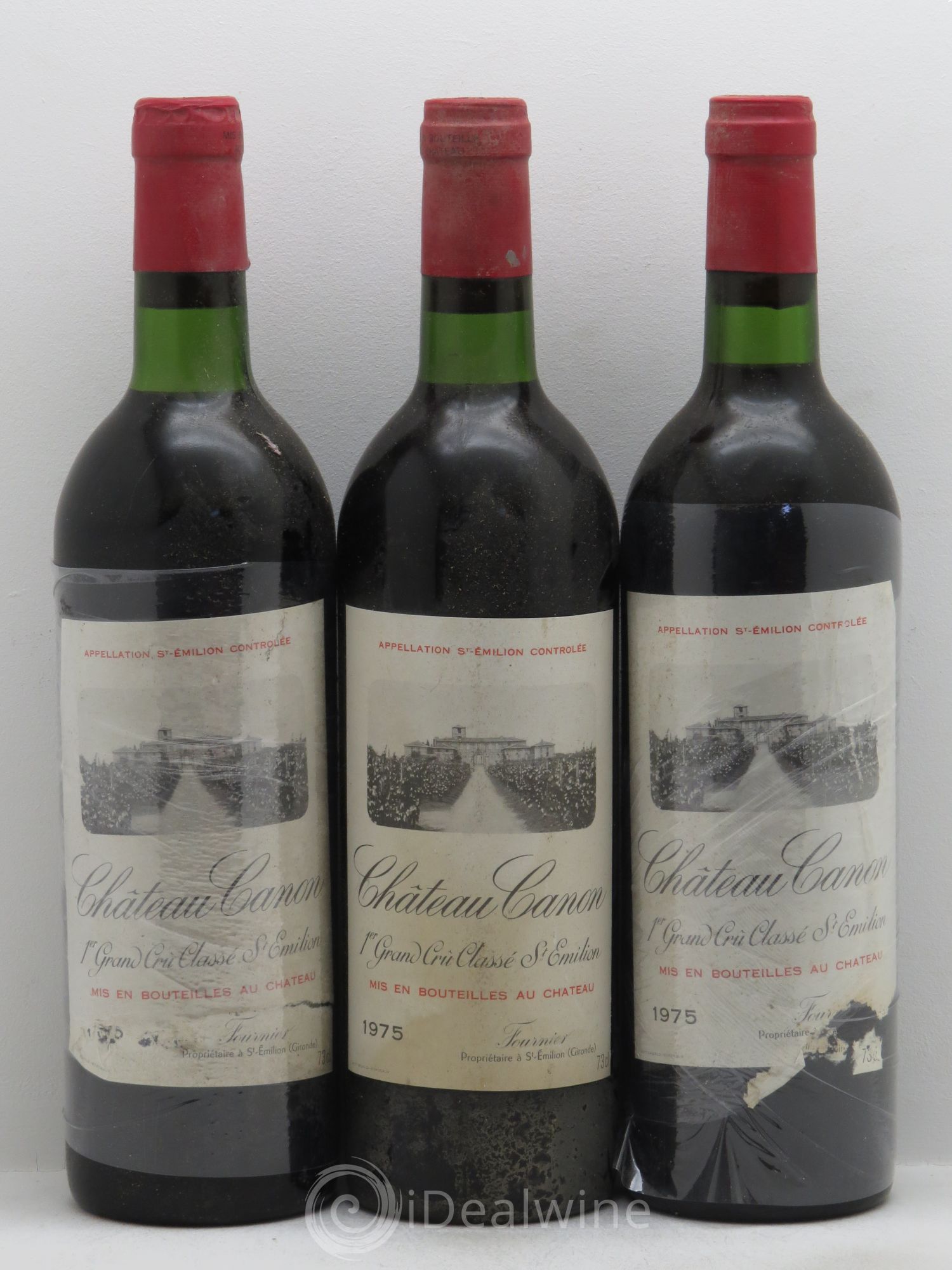 Château Canon 1er Grand Cru Classé B 1975 - Lot de 3 bouteilles - 0
