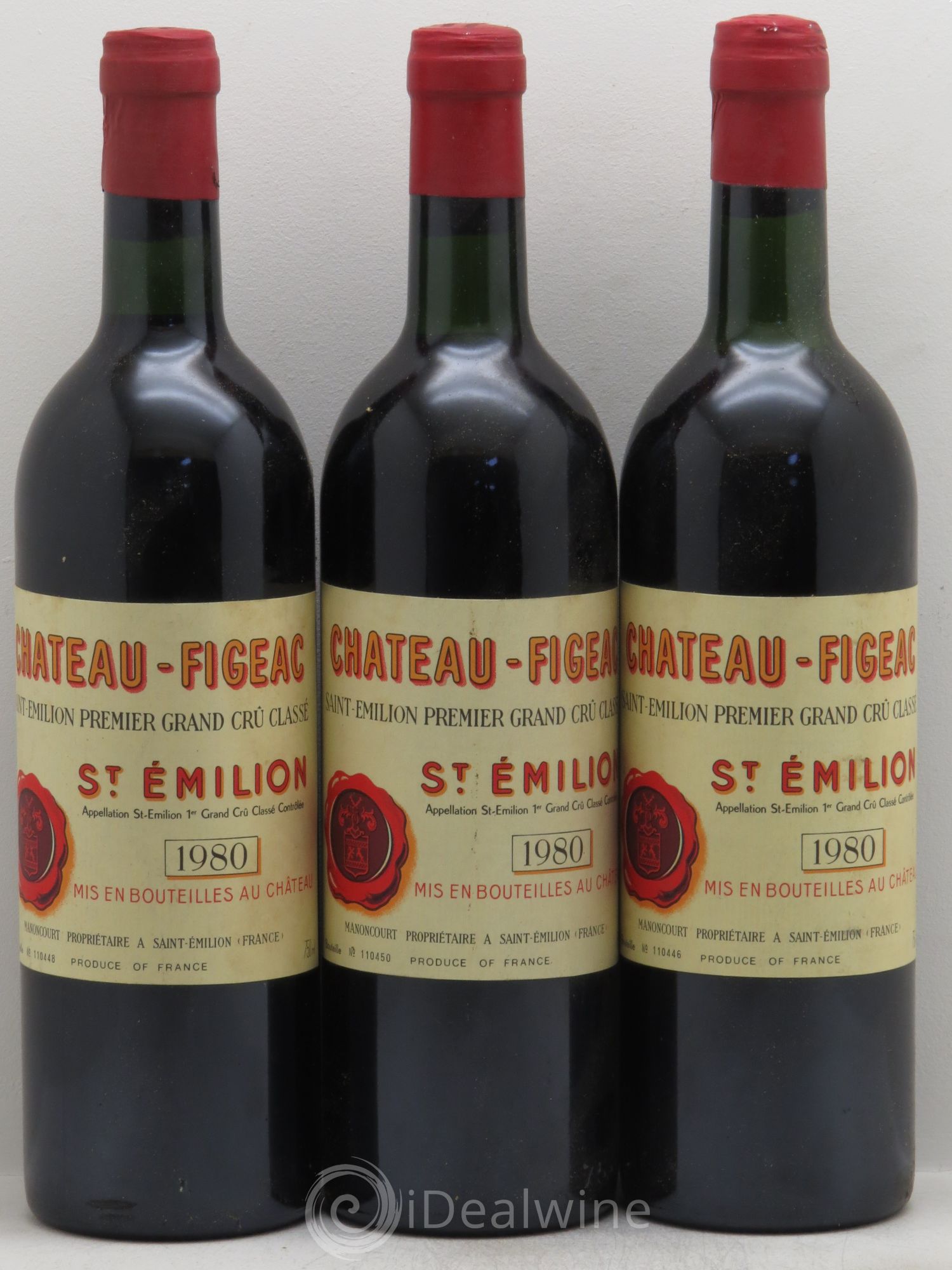 Château Figeac 1er Grand Cru Classé A 1980 - Lot de 3 bouteilles - 0