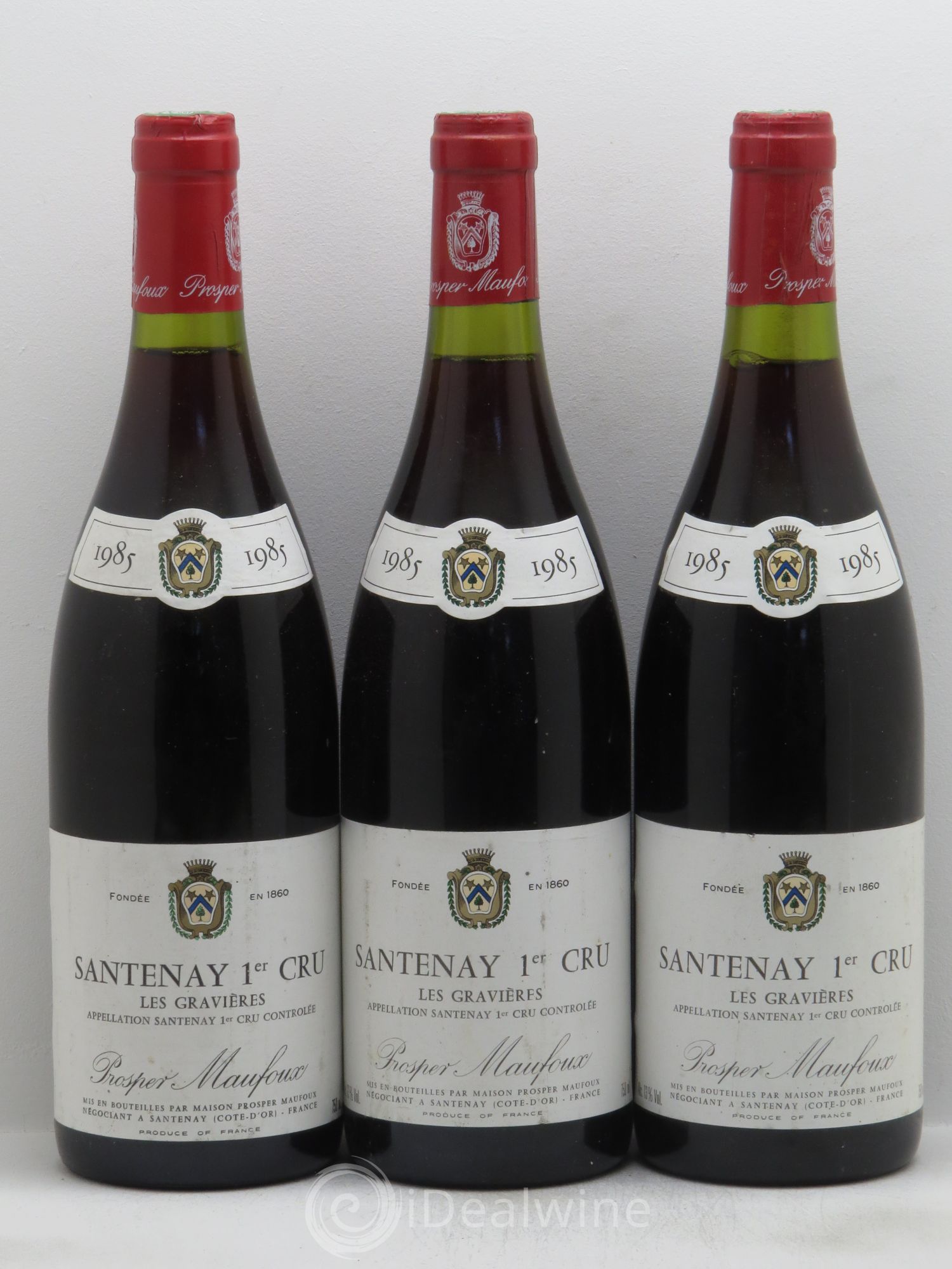 Santenay 1er Cru Prosper Maufoux 1985 - Lot de 3 bouteilles - 0