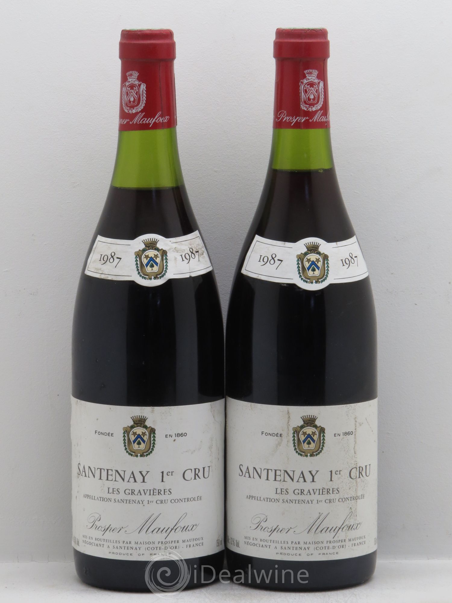 Santenay 1er Cru Prosper Maufoux 1987 - Lot de 2 bouteilles - 0