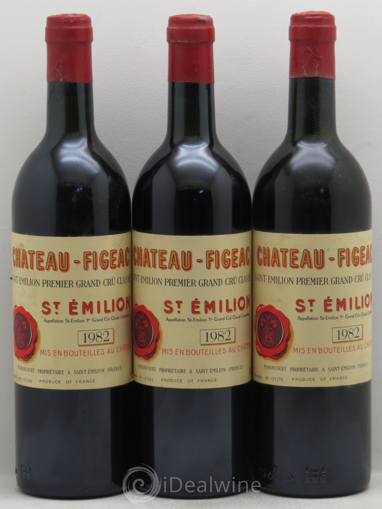 Château Figeac 1er Grand Cru Classé A 1982 - Lot de 3 bouteilles - 0