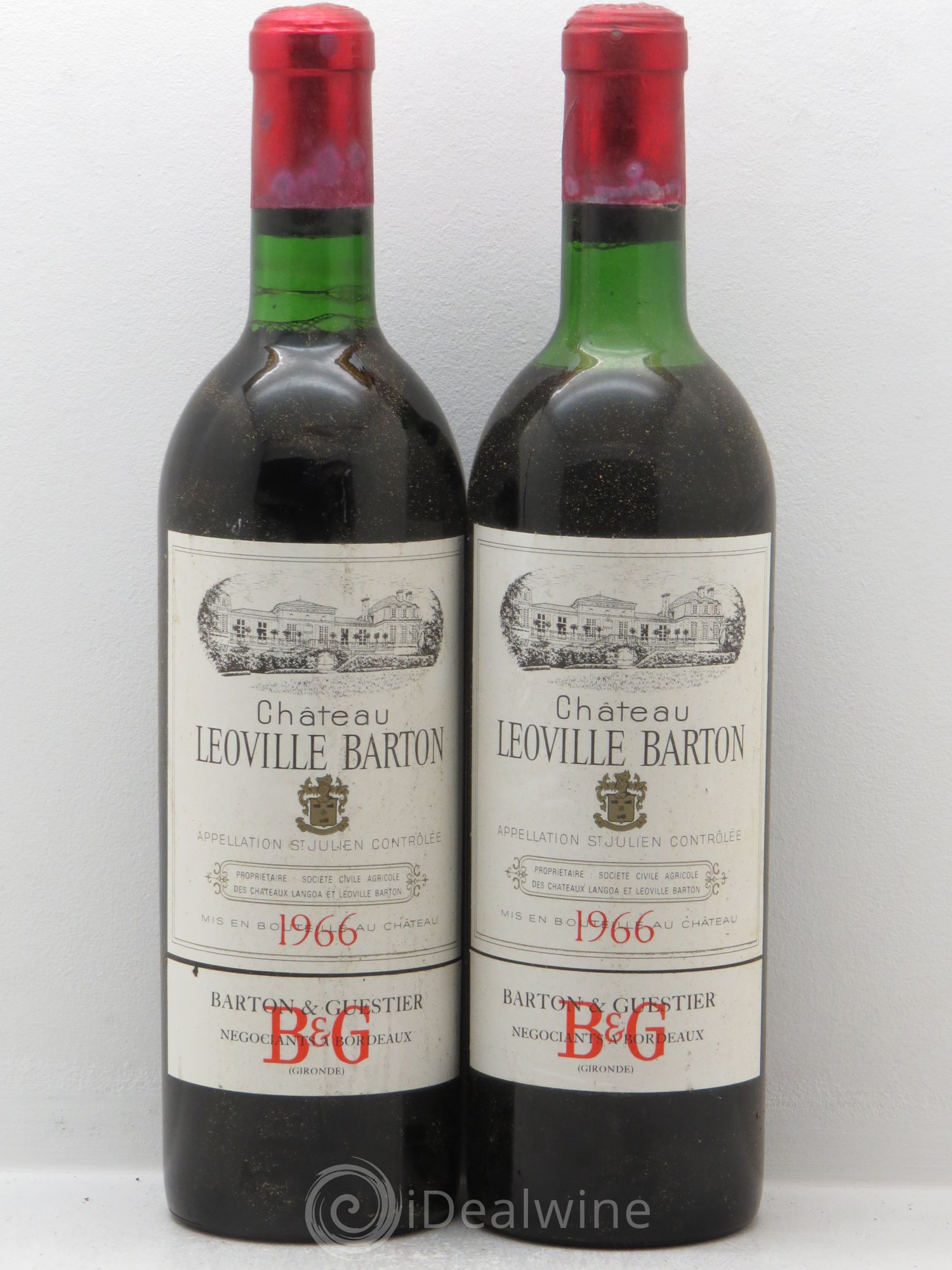 Château Langoa Barton 3ème Grand Cru Classé Mise négoce 1966 - Lot de 2 bouteilles - 0