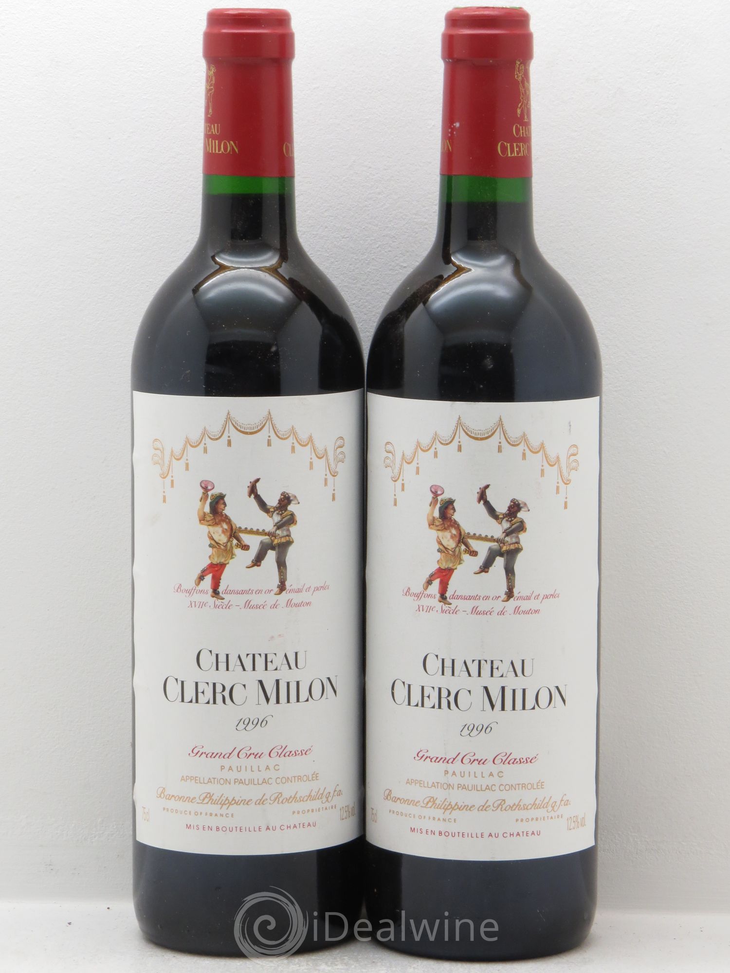 Château Clerc Milon 5ème Grand Cru Classé 1996 - Lot de 2 bouteilles - 0