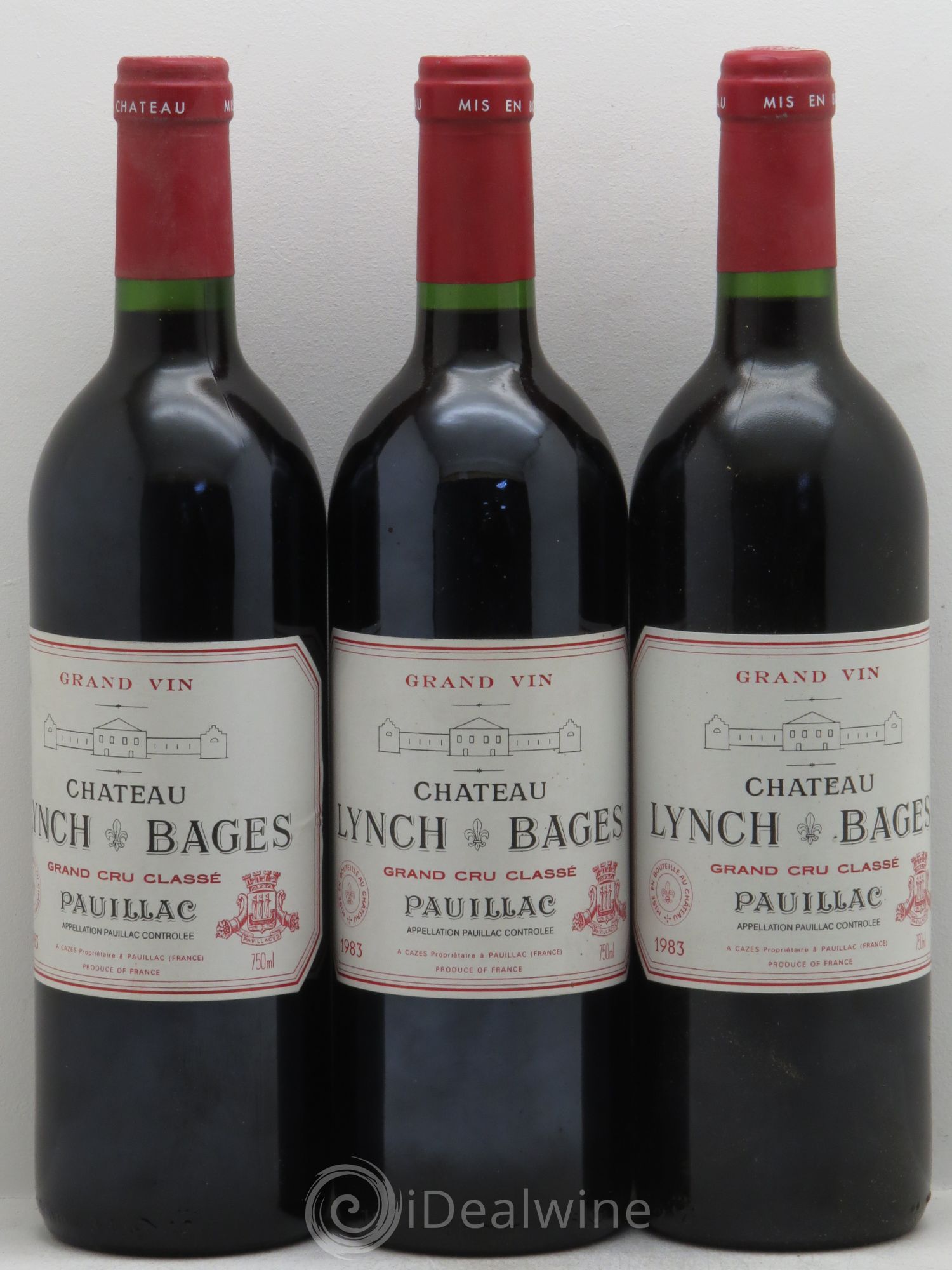 Château Lynch Bages 5ème Grand Cru Classé 1983 - Lot de 3 bouteilles - 0
