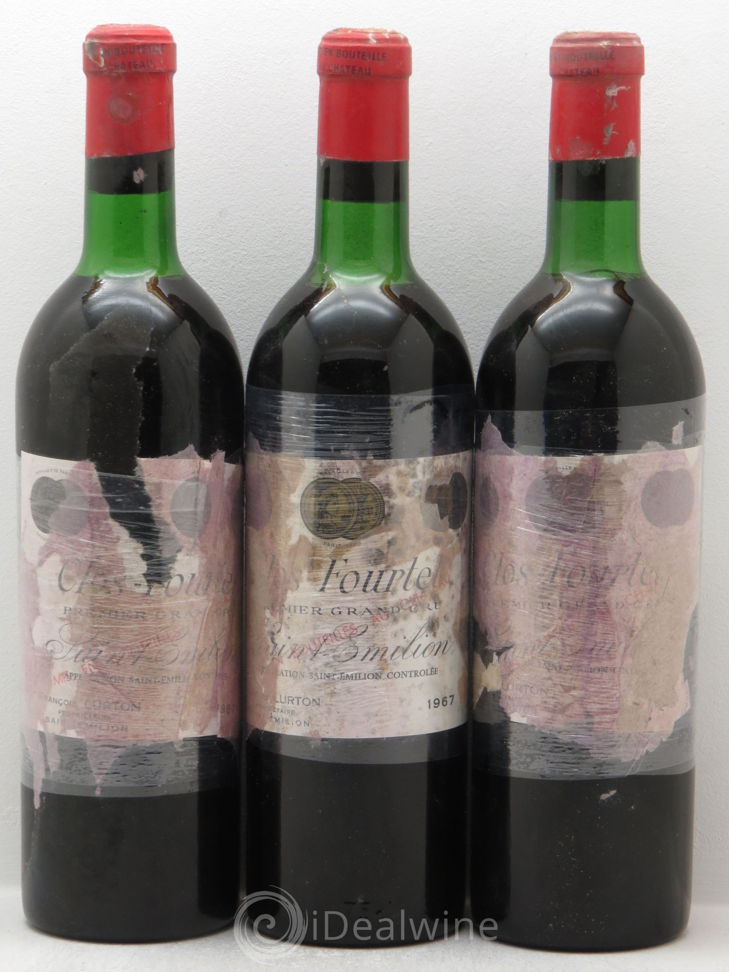 Clos Fourtet 1er Grand Cru Classé B (sans prix de réserve) 1967 - Lotto di 3 bottiglie - 0