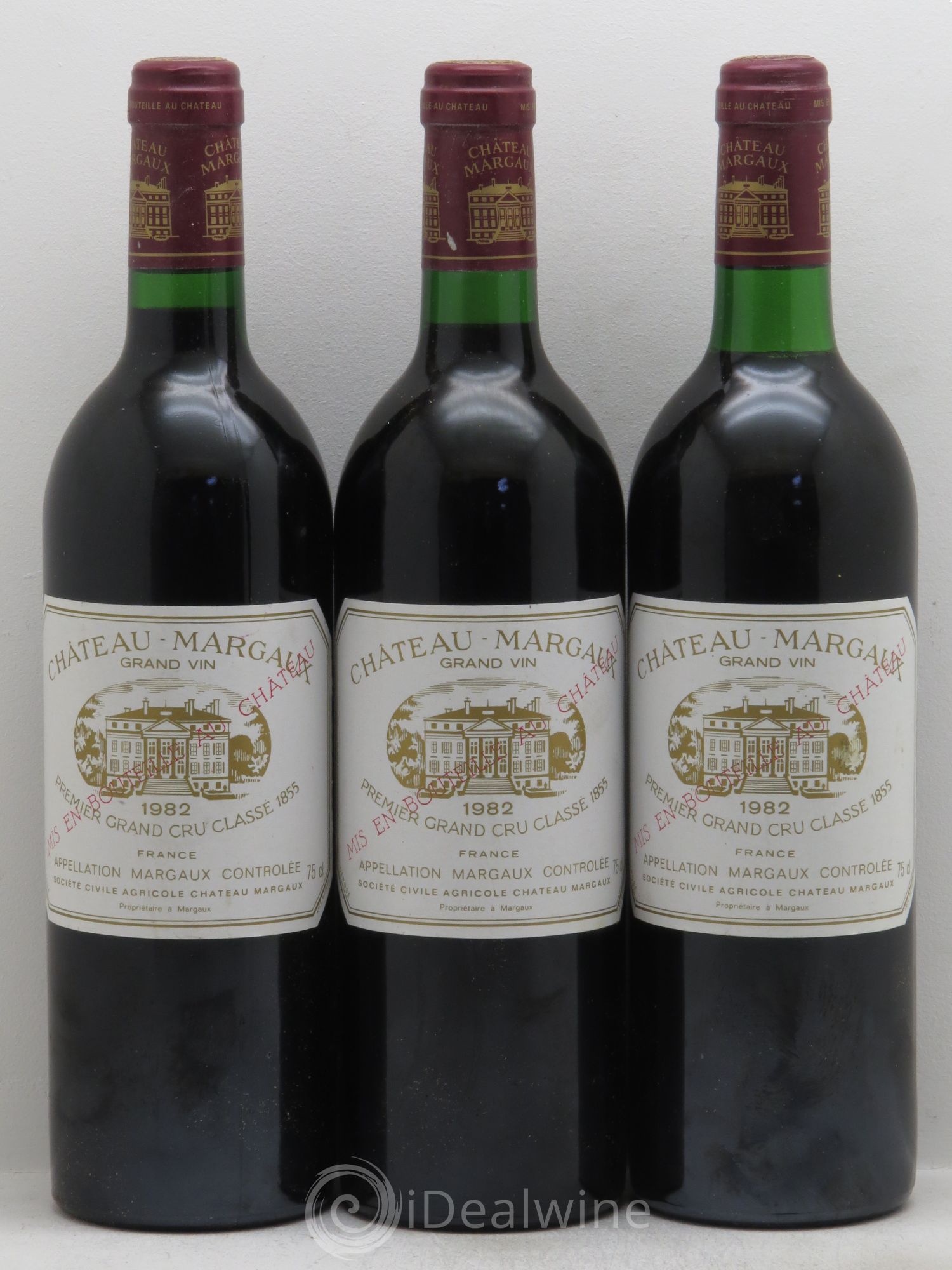 Château Margaux 1er Grand Cru Classé 1982 - Lot de 3 bouteilles - 0
