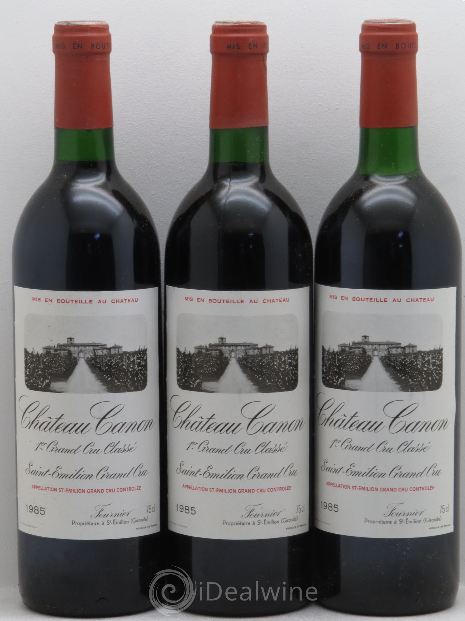 Château Canon 1er Grand Cru Classé B 1985 - Lot de 3 bouteilles - 0
