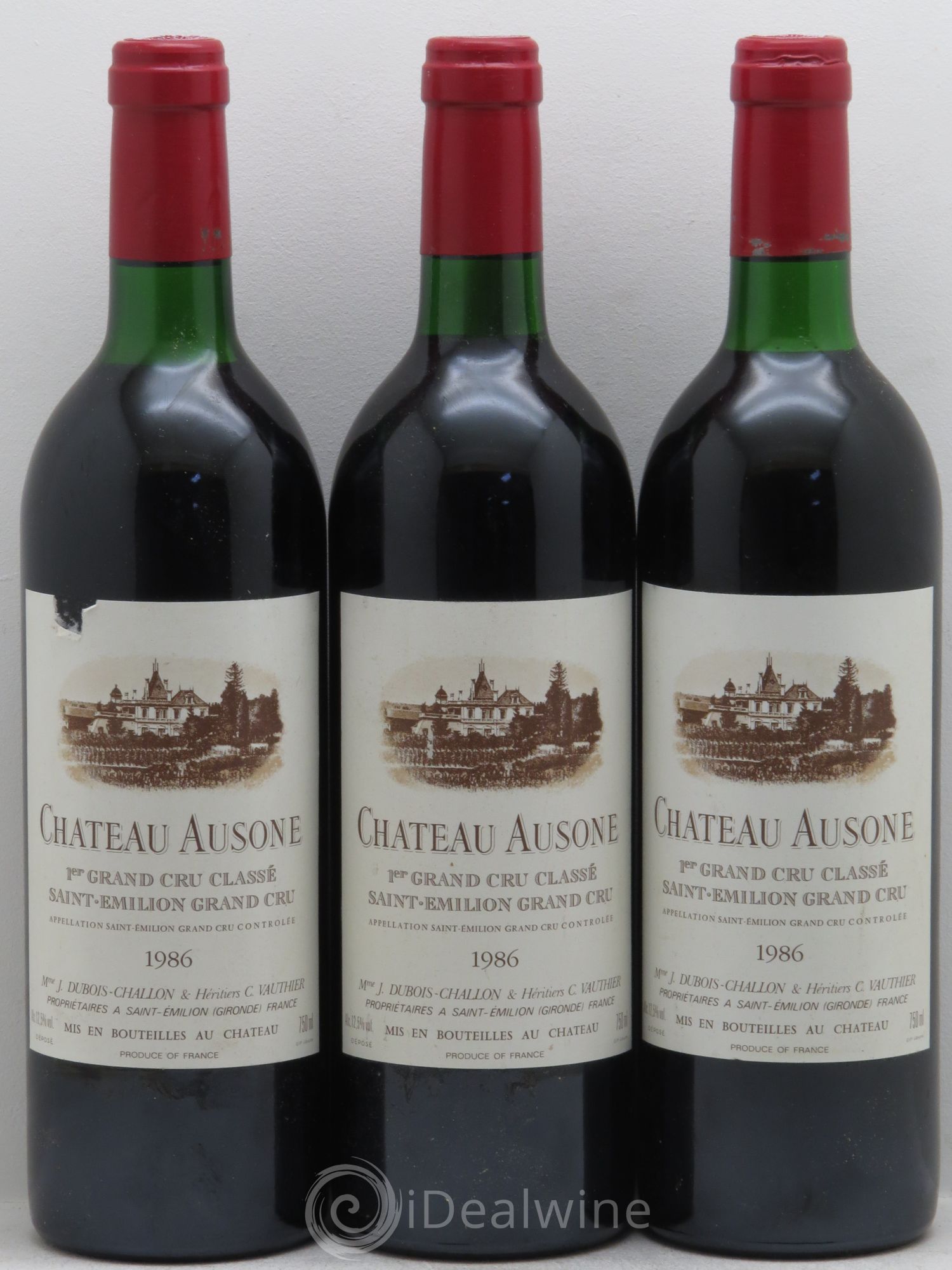 Château Ausone 1er Grand Cru Classé A 1986 - Lot de 3 bouteilles - 0