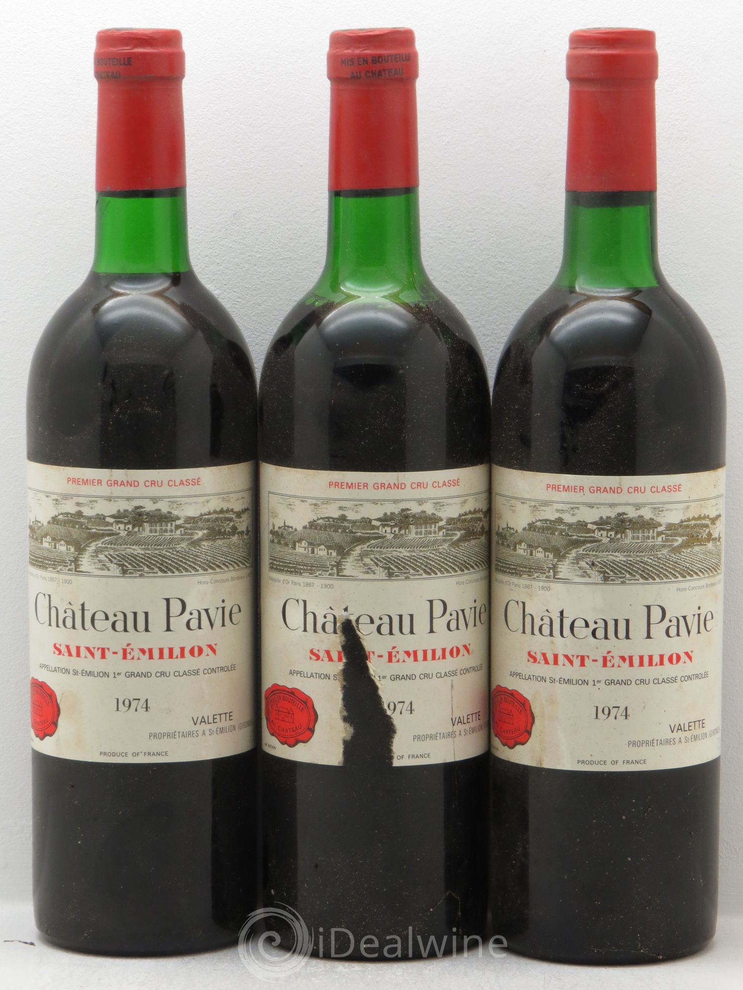 Château Pavie 1er Grand Cru Classé A 1974 - Lot de 3 bouteilles - 0