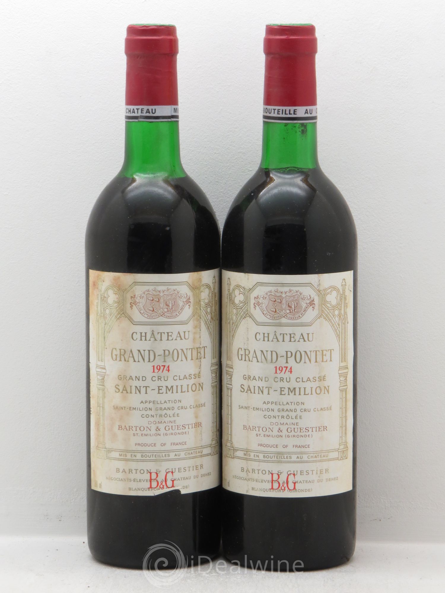Château Grand Pontet Grand Cru Classé 1974 - Lot de 2 bouteilles - 0