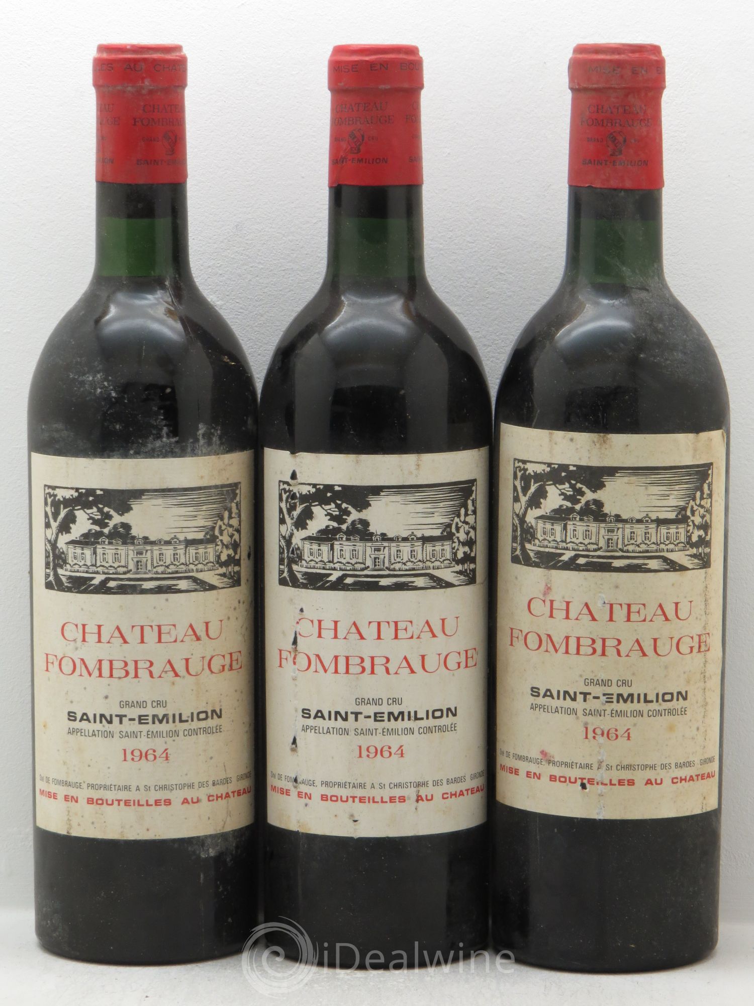 Château Fombrauge Grand Cru Classé 1964 - Lot de 3 bouteilles - 0