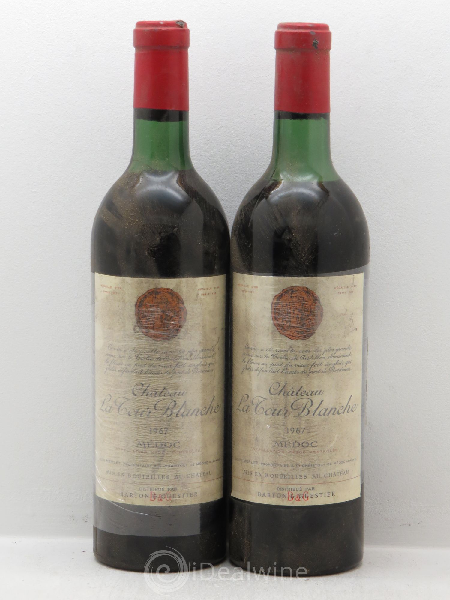 Château Tour Blanche Cru Bourgeois 1967 - Lot de 2 bouteilles - 0