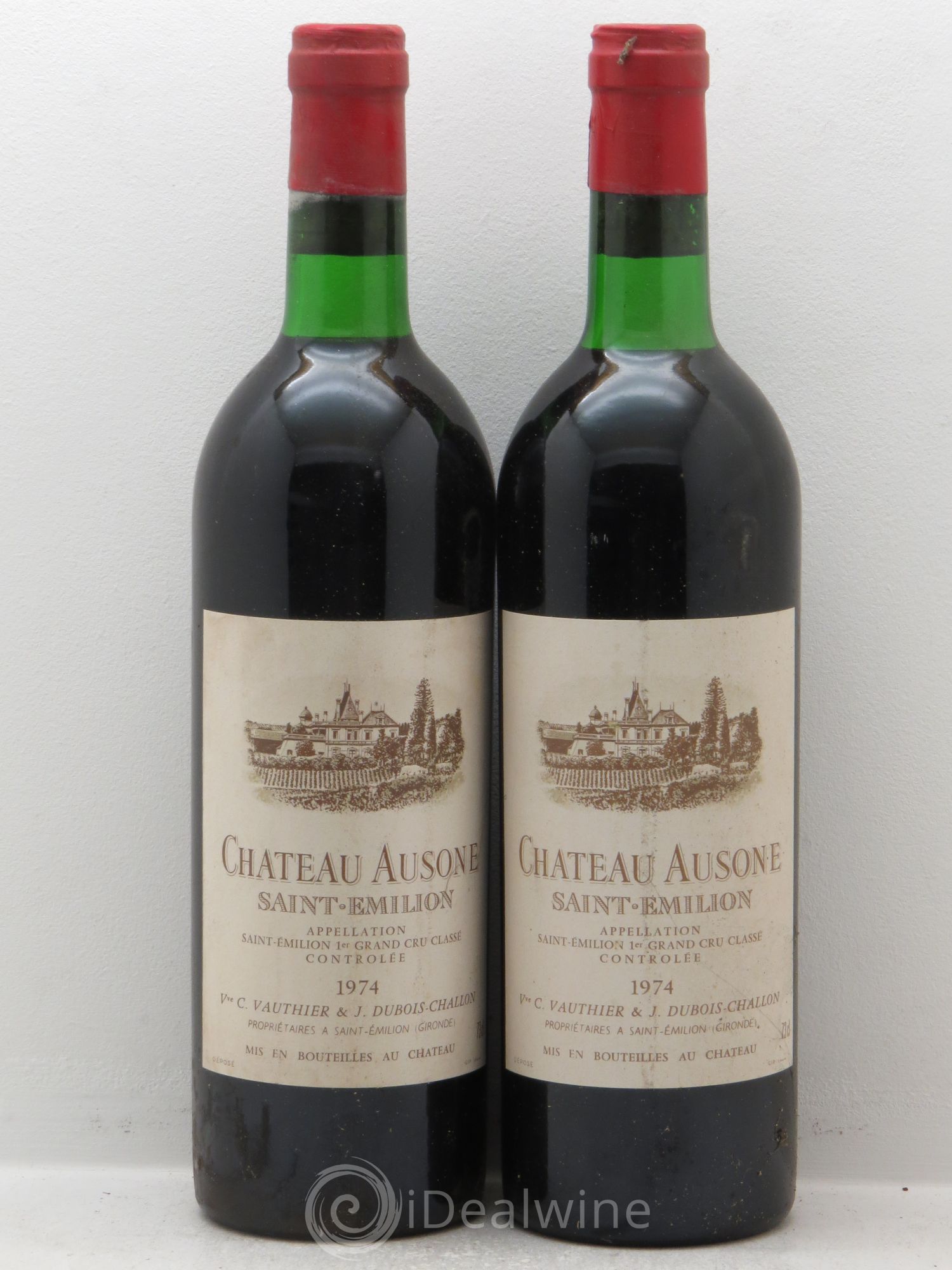Château Ausone 1er Grand Cru Classé A (73cl) 1974 - Lot de 2 bouteilles - 0