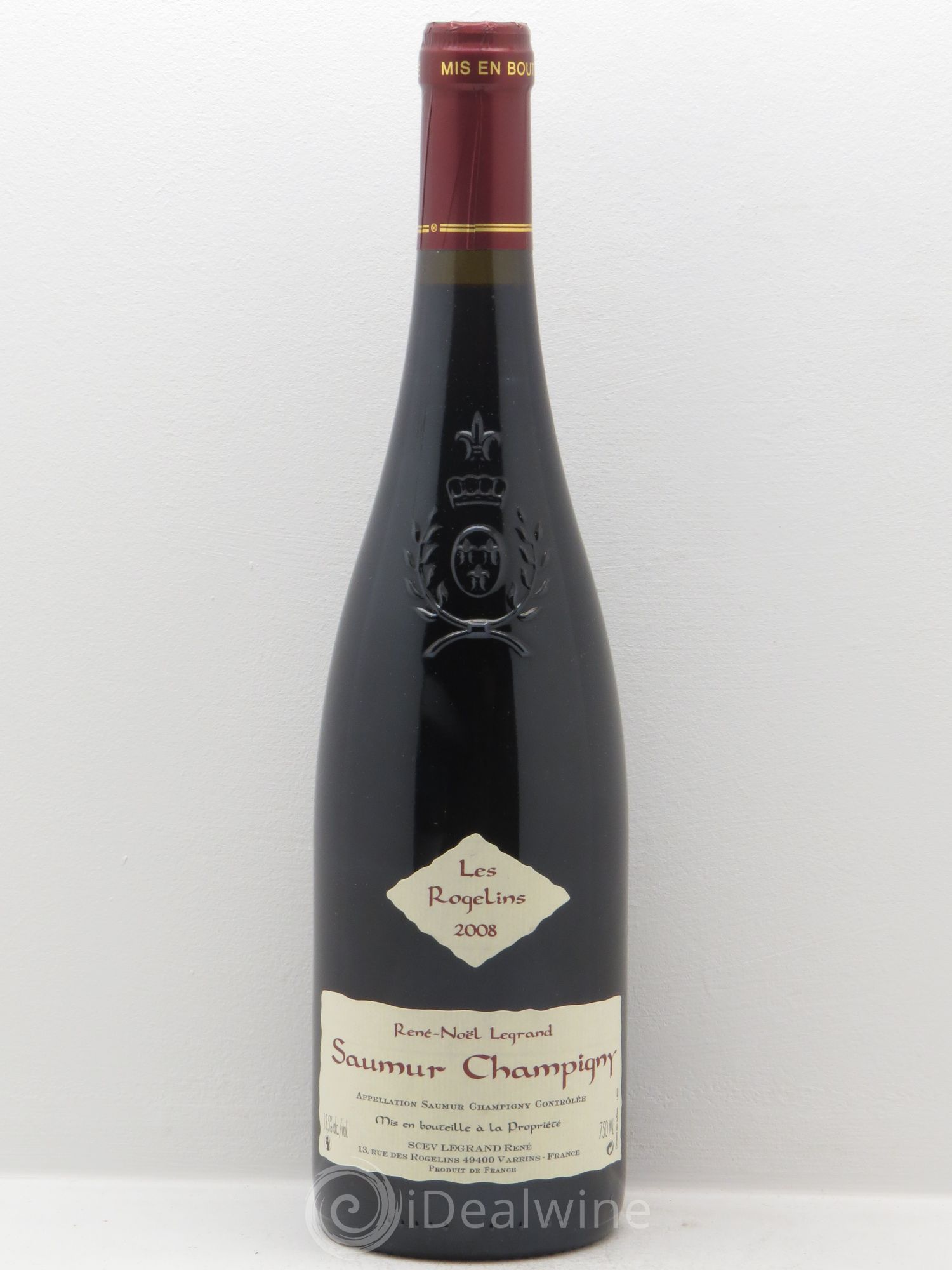 Saumur-Champigny Les Rogelins Clotilde Legrand (anciennement René-Noël Legrand) 2008 - Lot de 1 bouteille - 0