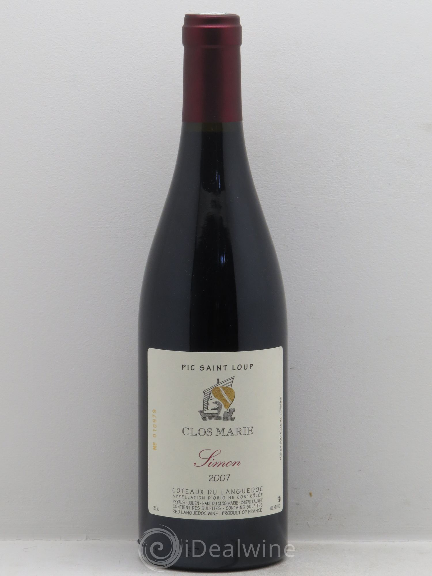 Pic Saint-Loup Clos Marie Cuvée Simon Christophe Peyrus et Françoise Julien 2007 - Lot de 1 bouteille - 0