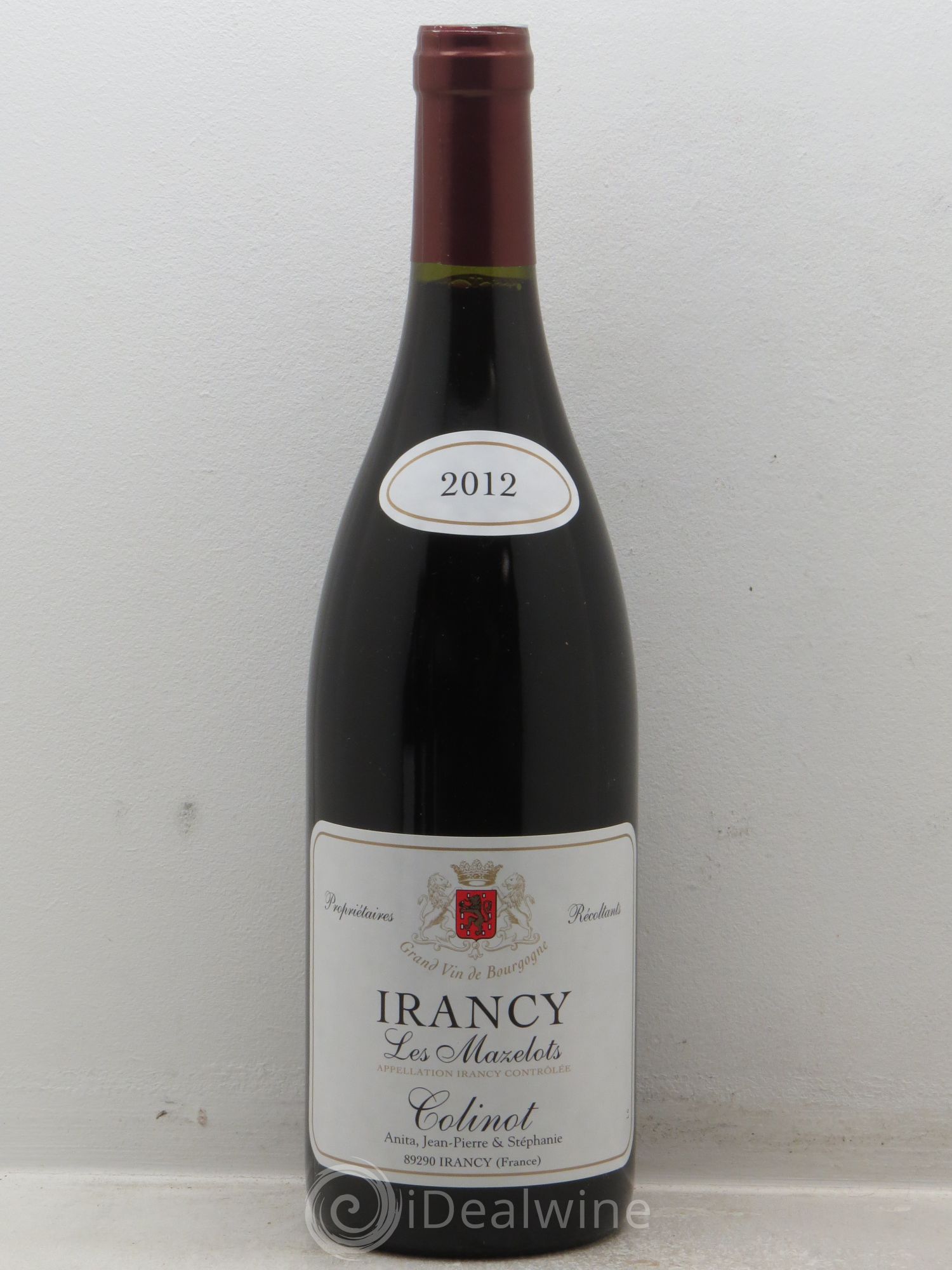 Irancy Les Mazelots Stéphanie Colinot 2012 - Lot de 1 bouteille - 0