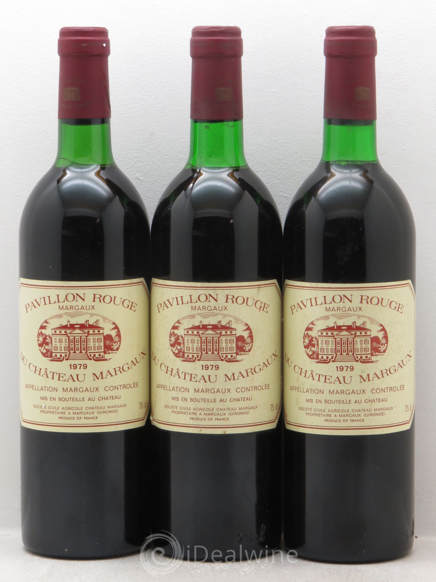 Pavillon Rouge du Château Margaux Second Vin 1979 - Lot de 3 bouteilles - 0