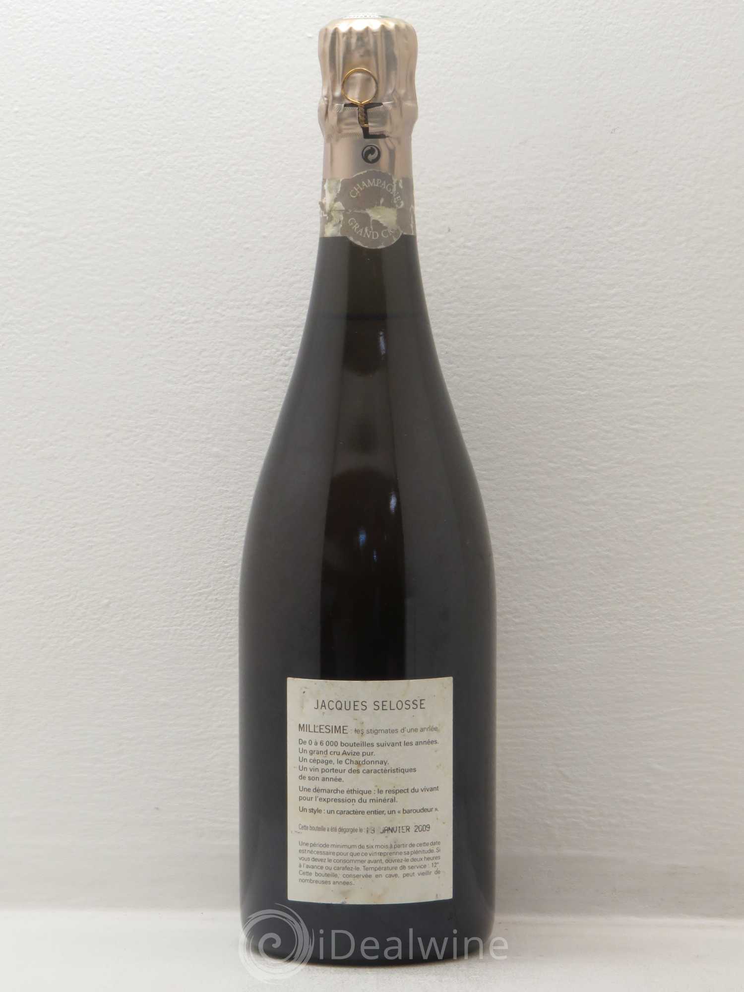 Champagne Jacques Selosse Grand cru Blanc de blancs Extra Brut 1999 - Posten von 1 Flasche - 1