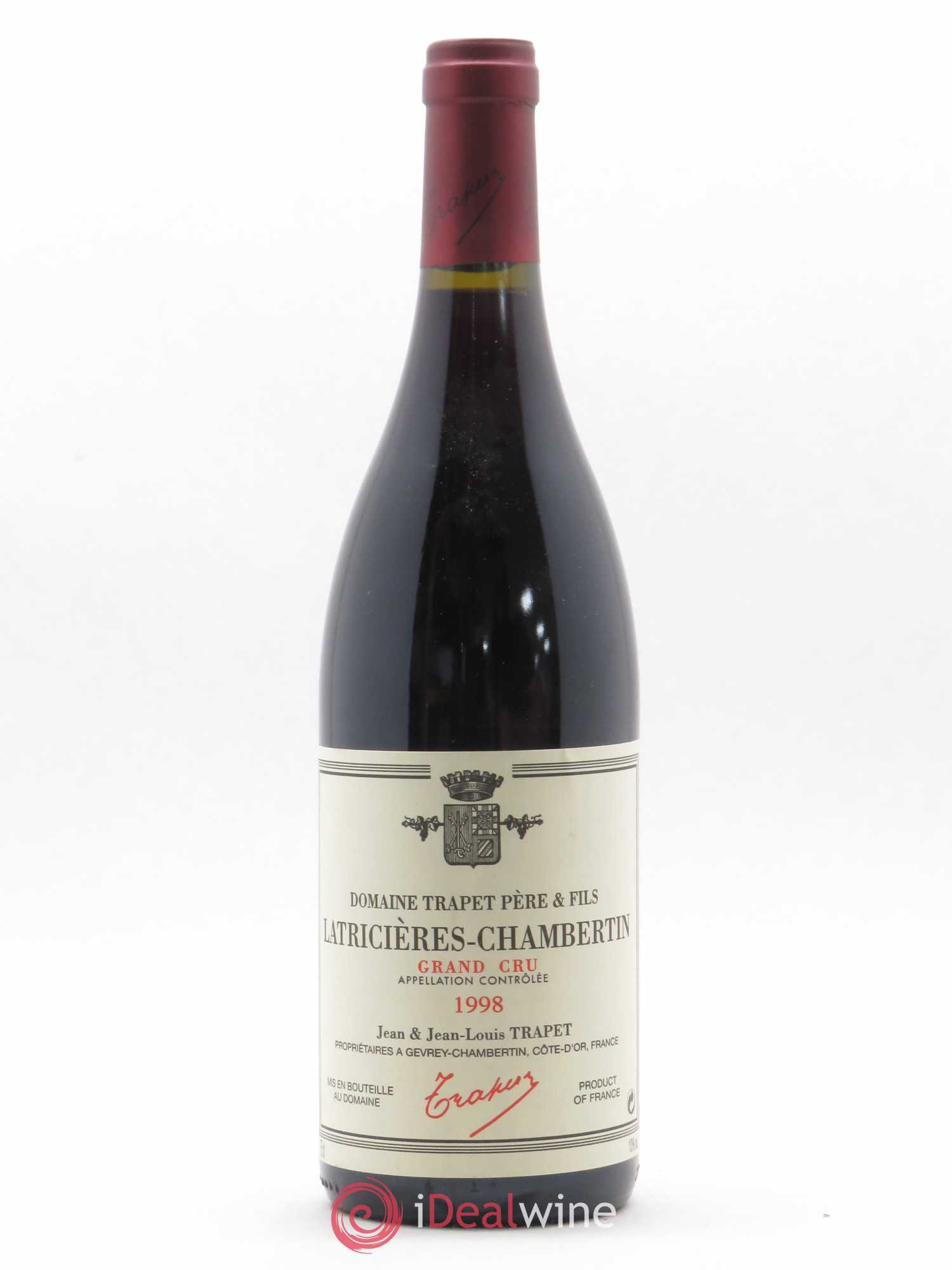 Latricières-Chambertin Grand Cru Domaine Trapet 1998 - Lot de 1 bouteille - 0