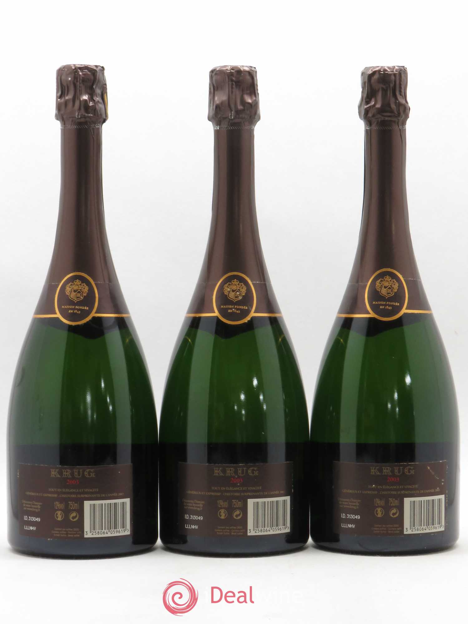 Vintage Krug 2003 - Lot de 3 bouteilles - 1