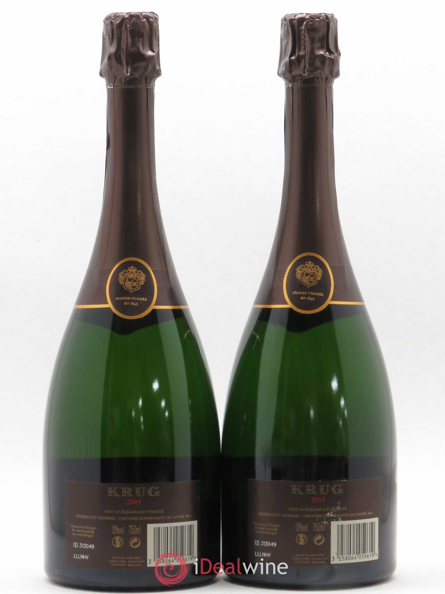 Vintage Krug 2003 - Lot de 2 bouteilles - 1