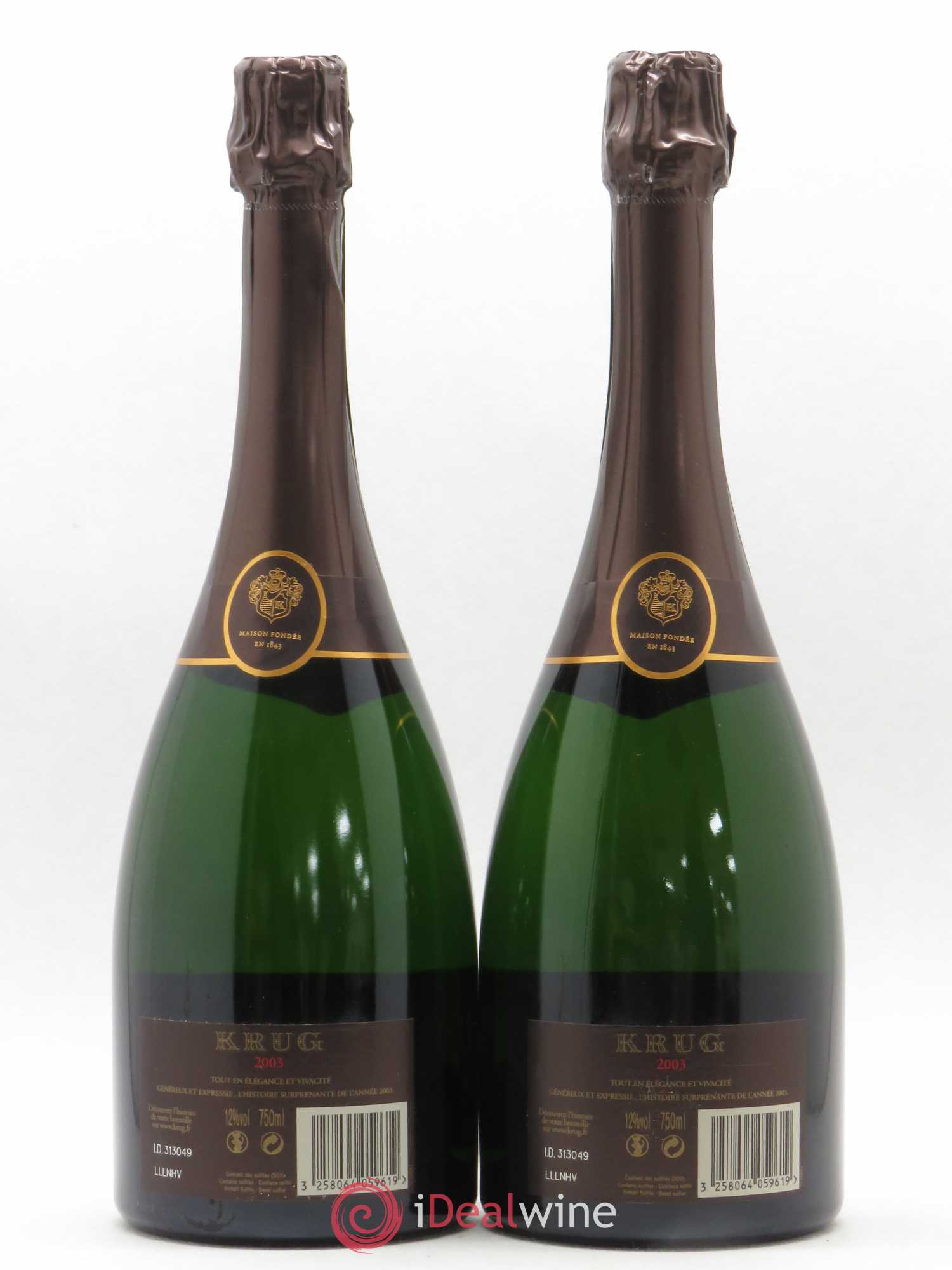 Vintage Krug 2003 - Lot de 2 bouteilles - 1